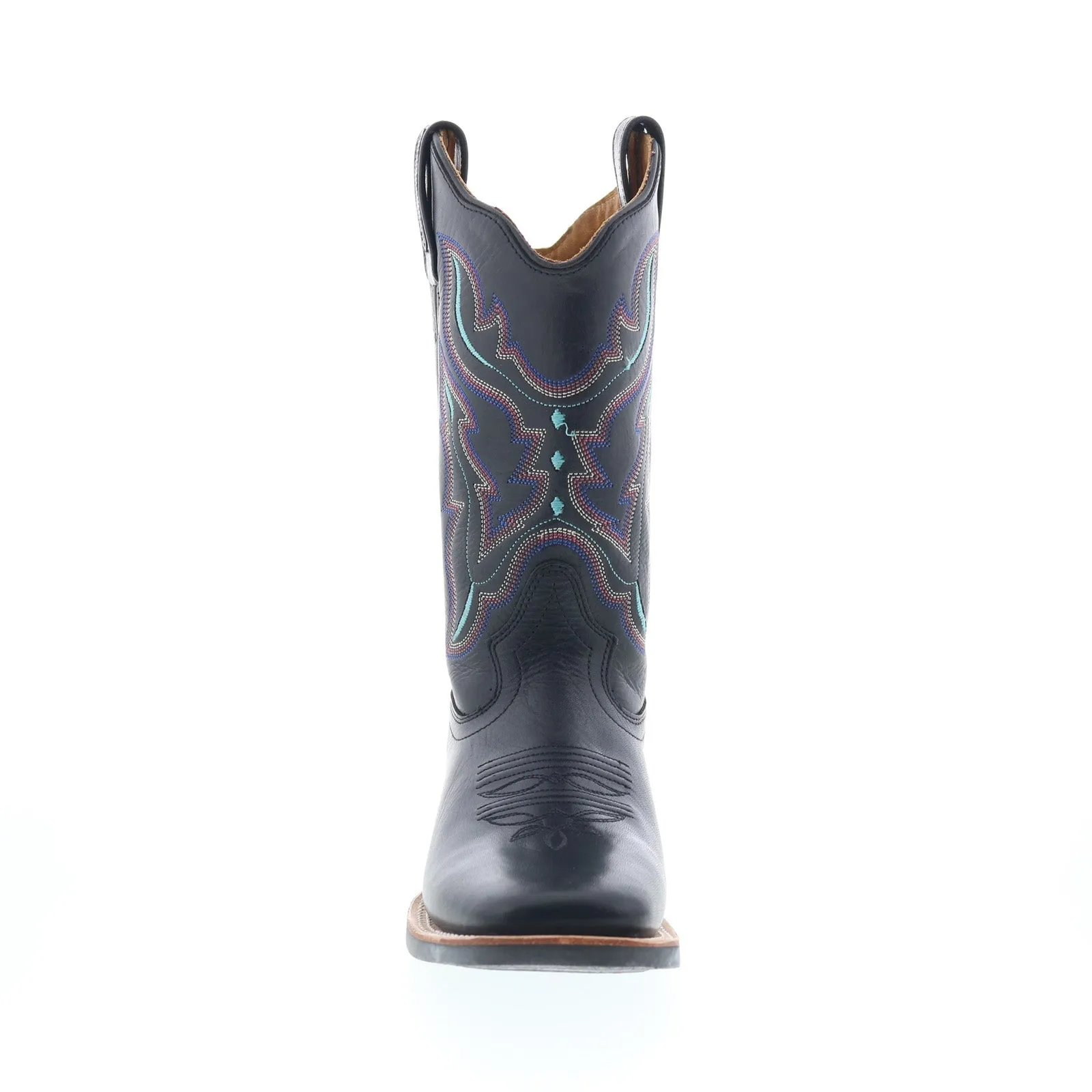 Jama Old West 18121 Womens Black Leather Slip On Cowboy Western Boots Versatile Footwear Tight Fit