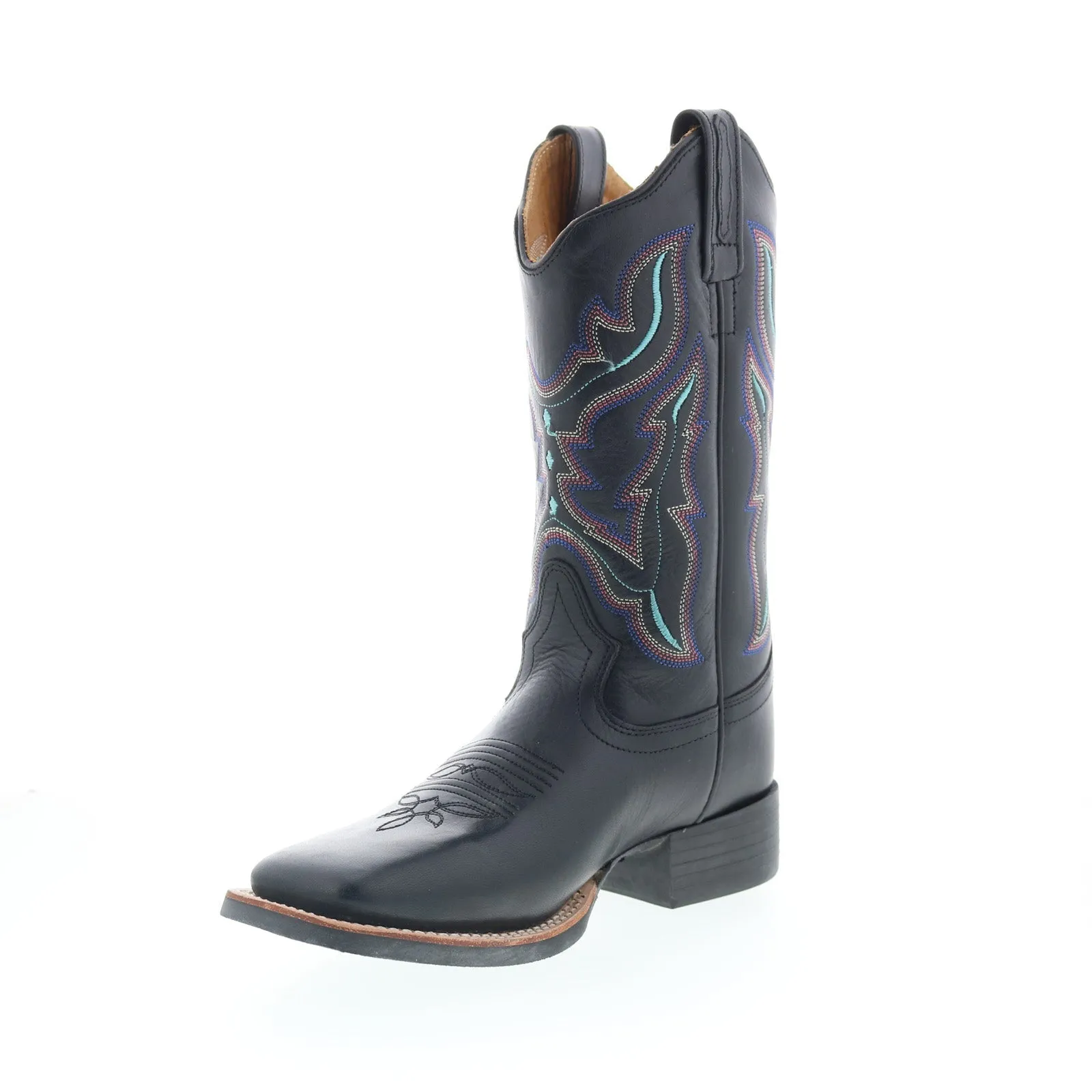 Comfortable ankle support Jama Old West 18121 Womens Black Leather Slip On Cowboy Western Boots