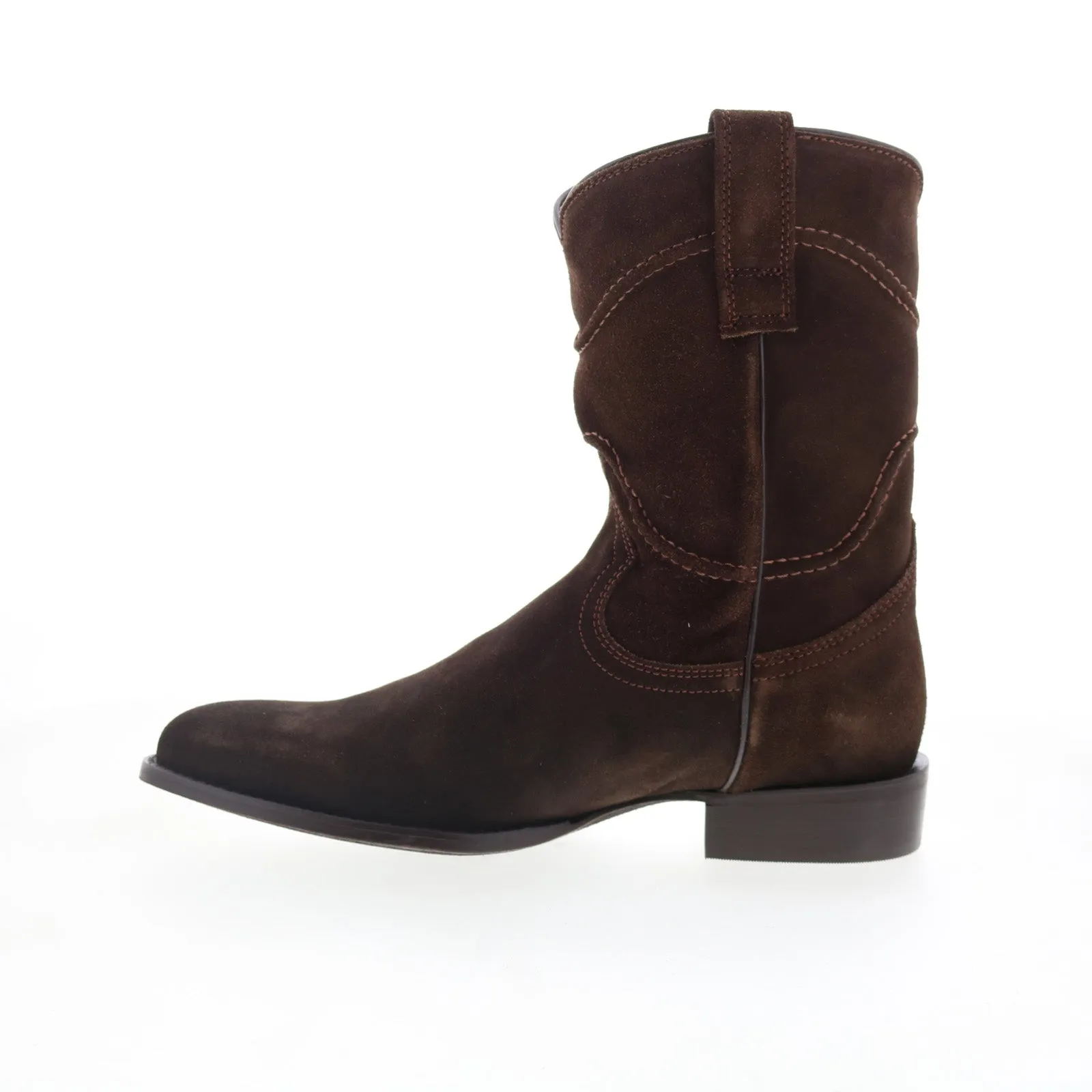 Dingo Stampede DI-806 Mens Brown Leather Slip On Western Boots Comfortable Style Power Step