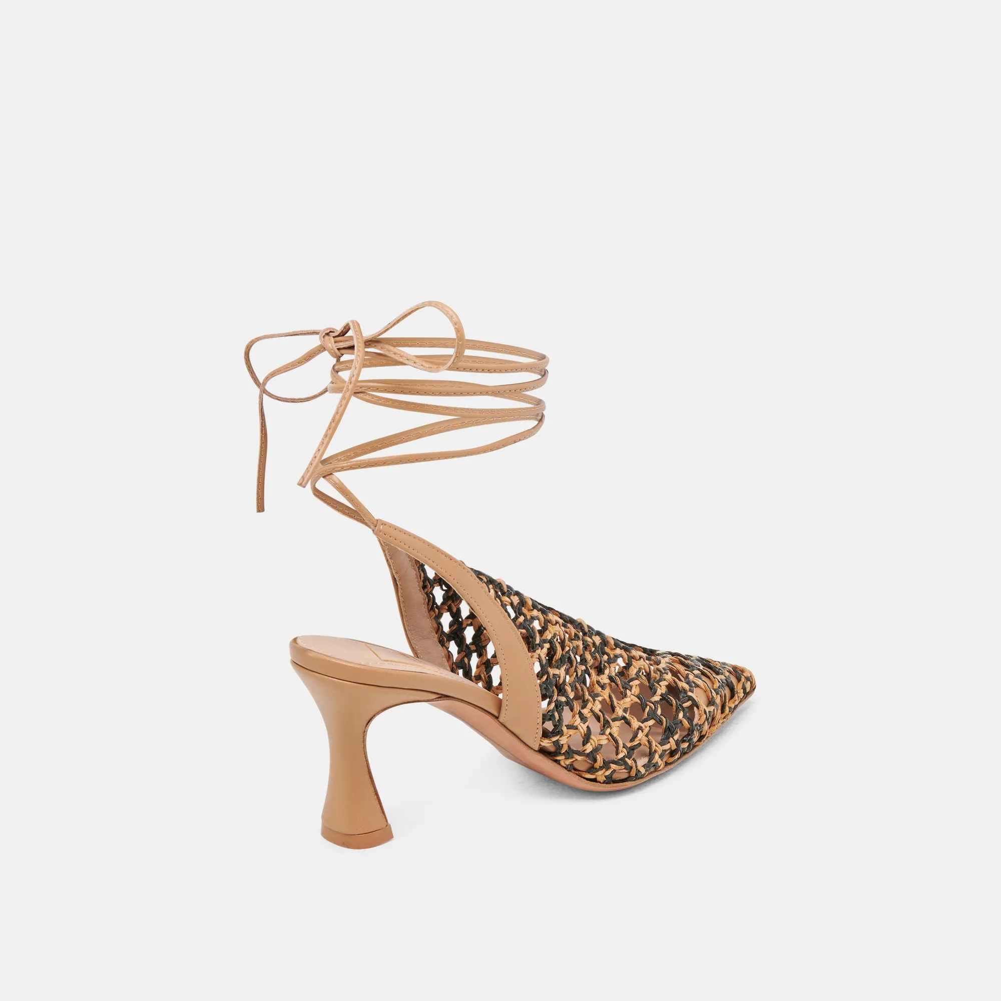 Evening Heels Slip On GESICA HEELS BLACK NATURAL WOVEN