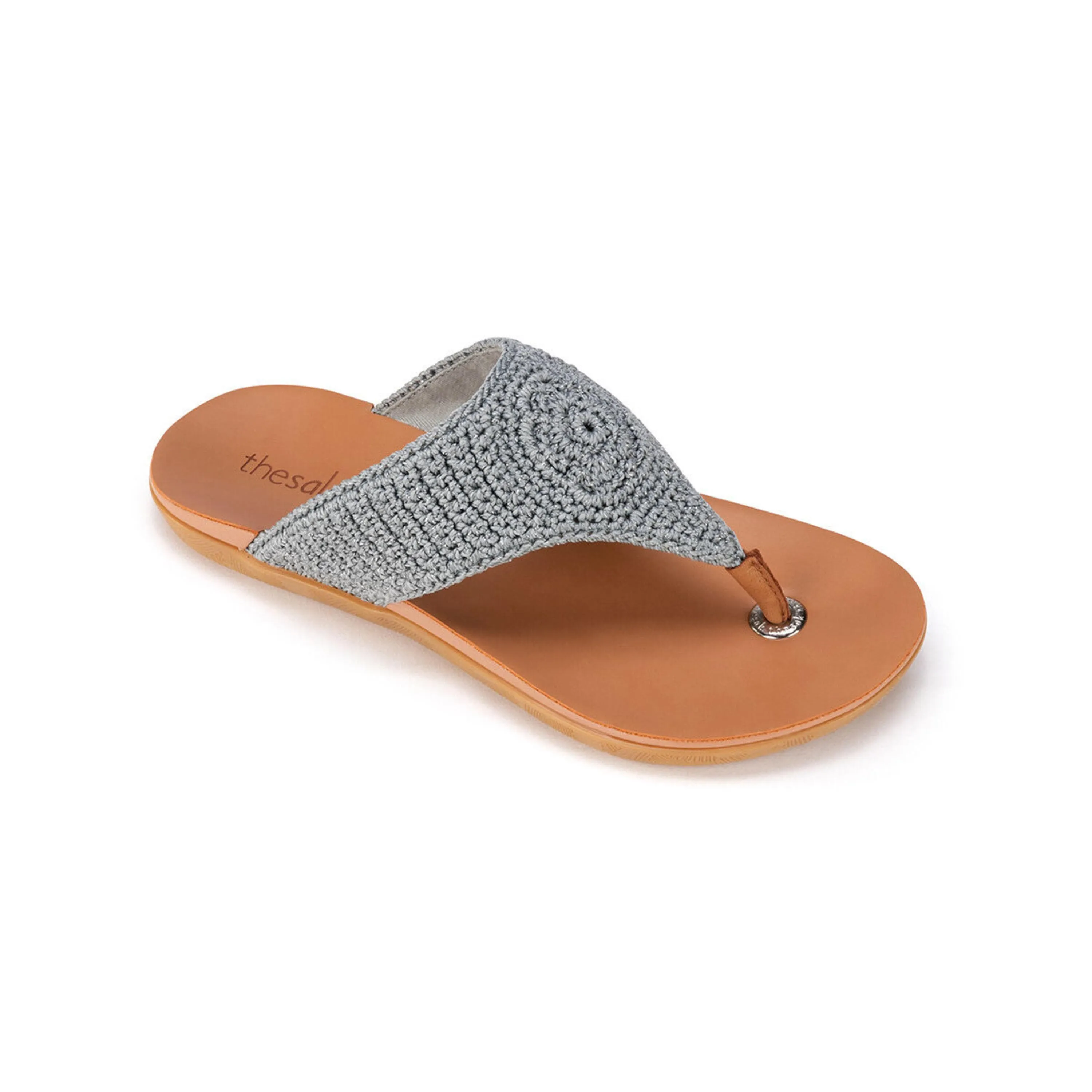 Shana Sandal - Hand Crochet - Dove Sparkle Air Dry High Top