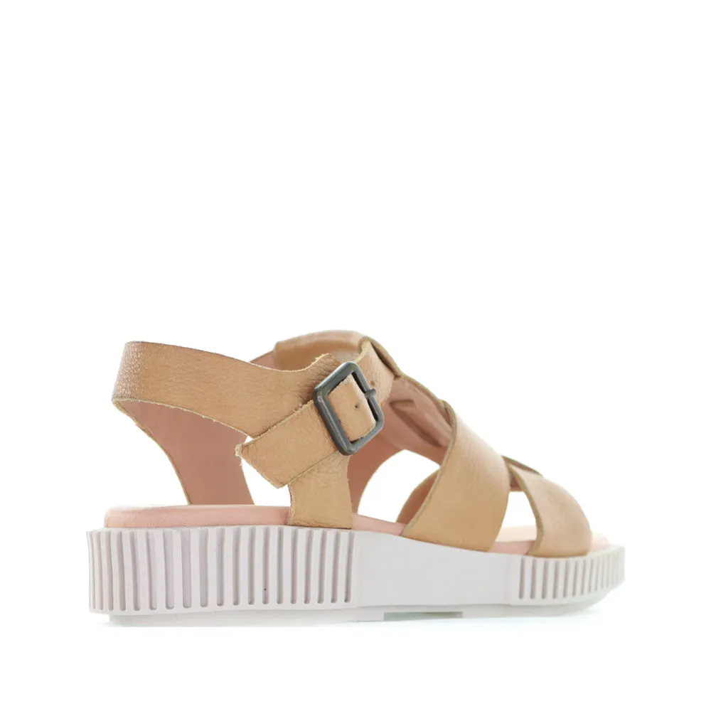 DJANGO & JULIETTE ITALA DK TAN ALMOND SOLE Quick Grip