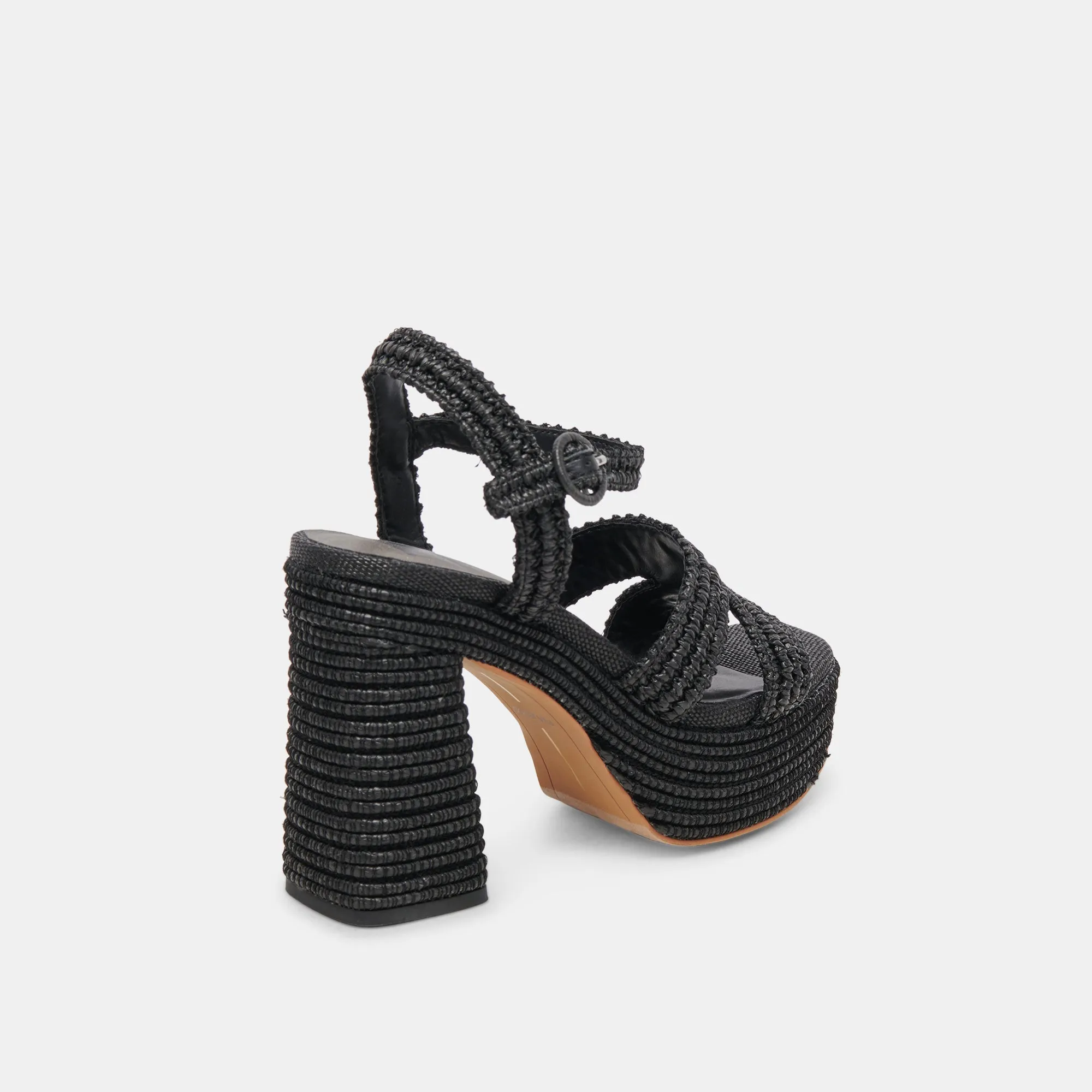 Heels for Spring Designer Platform Shoes LACYE HEELS ONYX WOVEN
