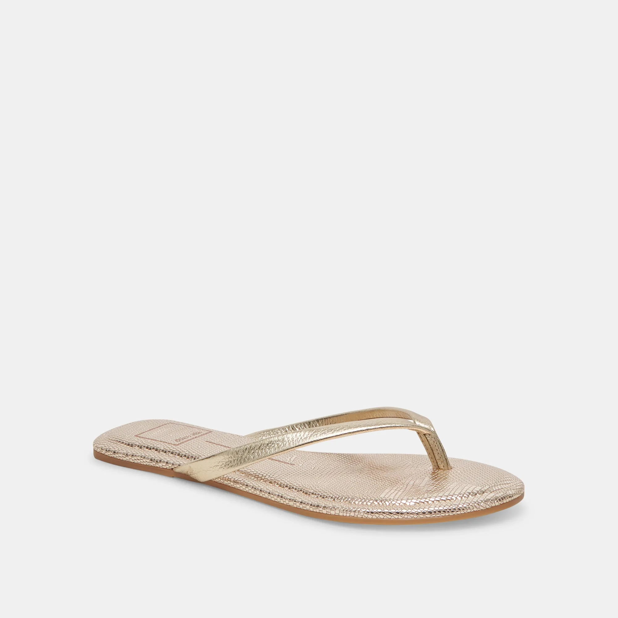 LAYNEY SANDALS LIGHT GOLD METALLIC LEATHER Simple Slip