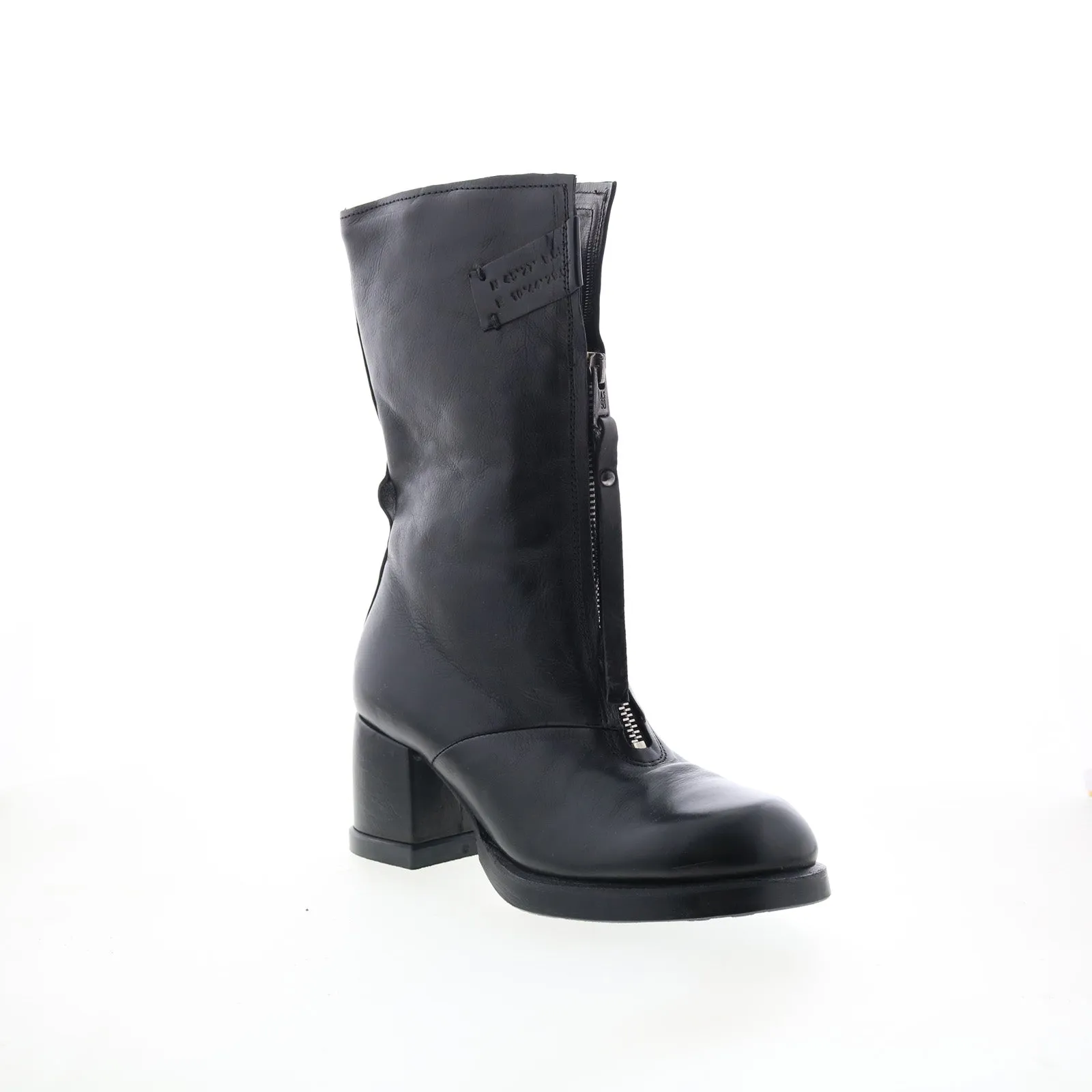 A.S. 98 Ansel Womens Black Leather Zipper Casual Dress Boots Quick Fit Soft Interior