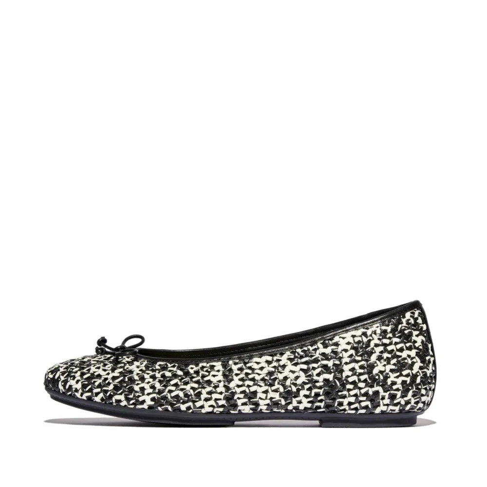 Lace Up Style Future Walk DELICATO Bow Woven Ballet Flats