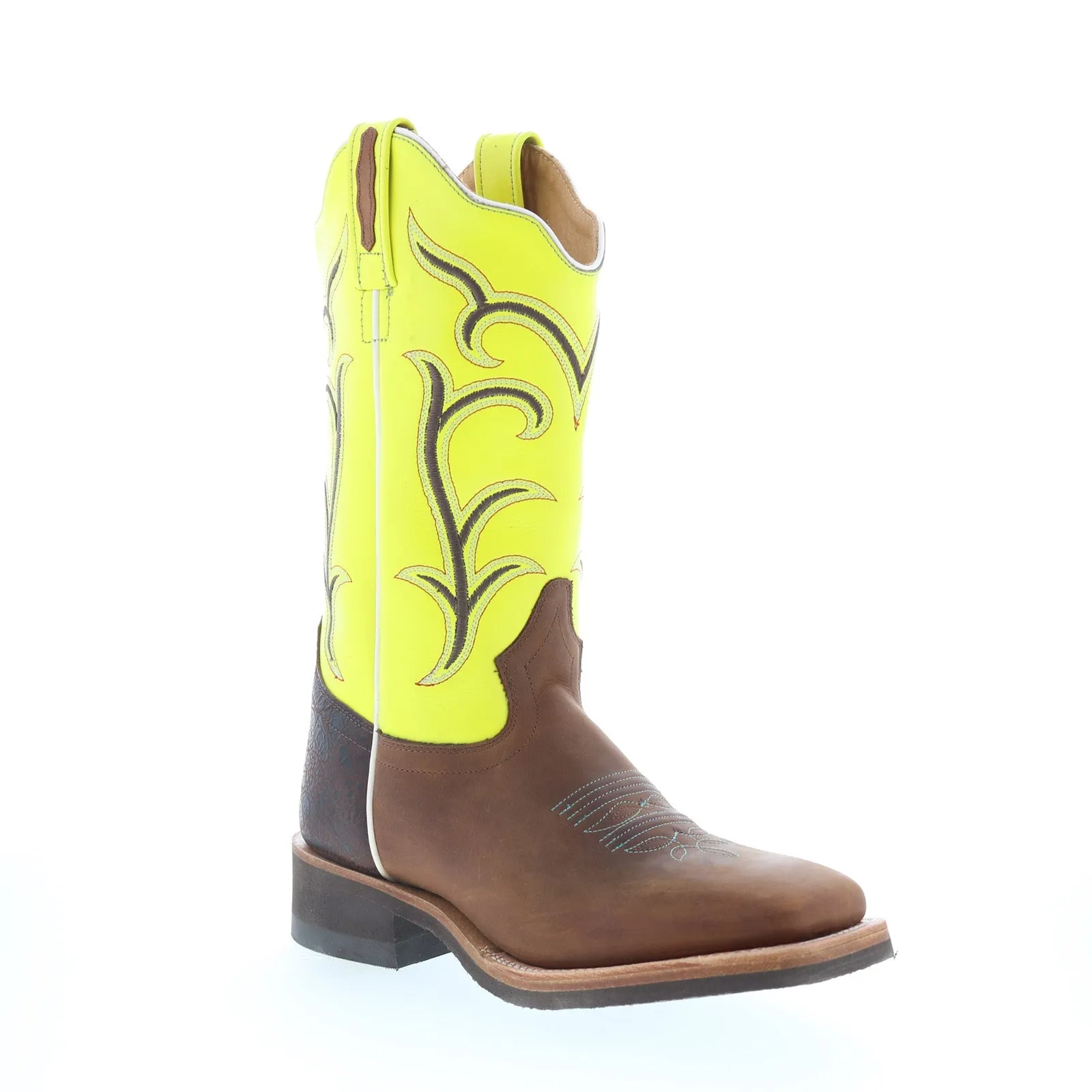 Smooth Texture Secure Strap Jama Old West 18114 Womens Brown Leather Slip On Cowboy Western Boots