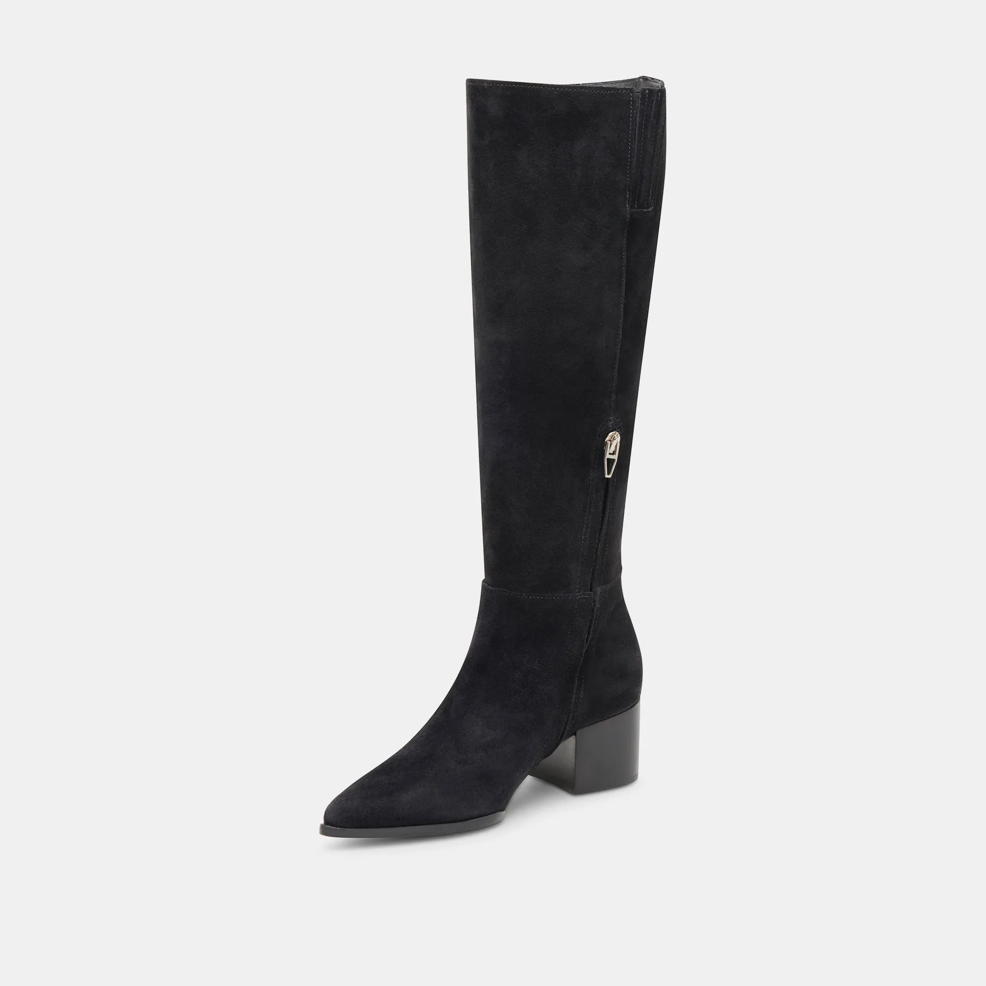 KIRSON WIDE CALF BOOTS ONYX SUEDE Comfort Wrap