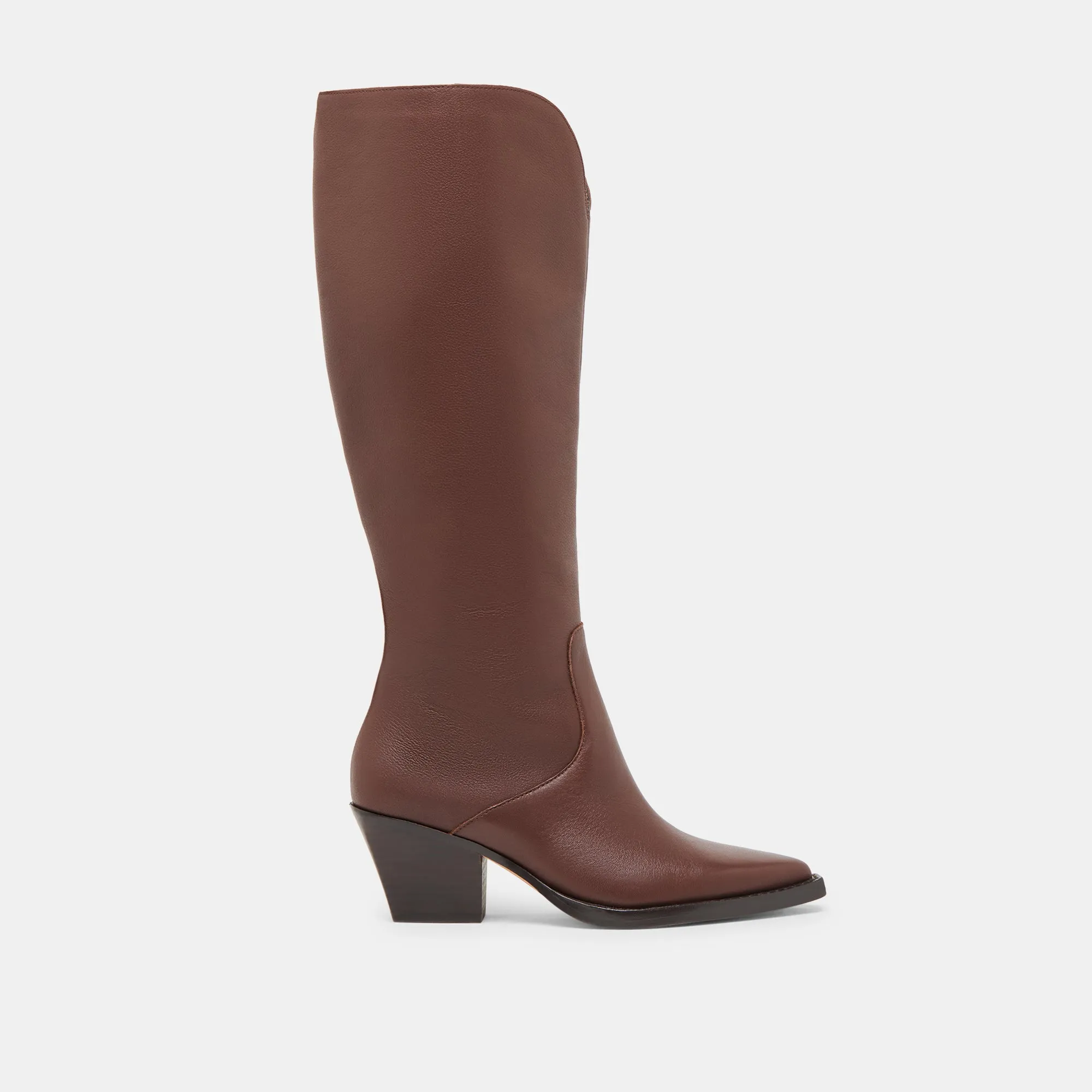 Waterproof Feature RAJ EXTRA WIDE CALF BOOTS CHOCOLATE LEATHER