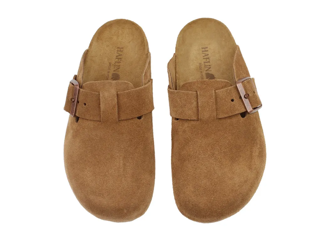 Fantasy Path Haflinger Leather Clogs Porto Cognac