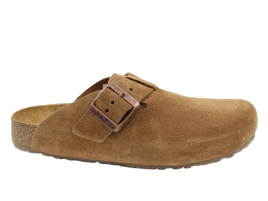 Haflinger Leather Clogs Porto Cognac Toe Guard Bright Neon
