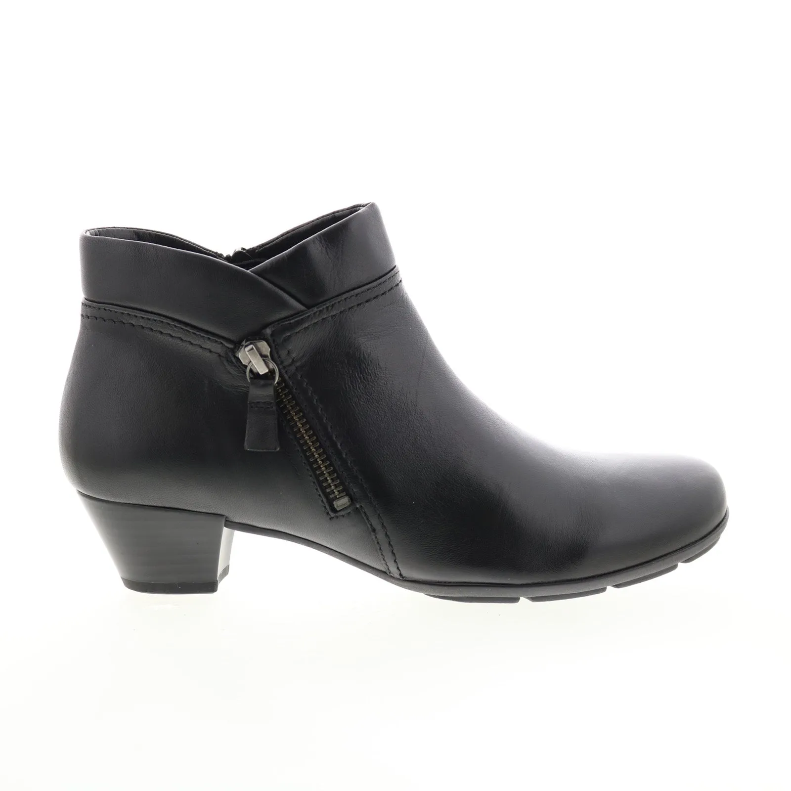 Hiking Enthusiast Gabor 35-634-27 Womens Black Leather Slip On Ankle & Booties Boots