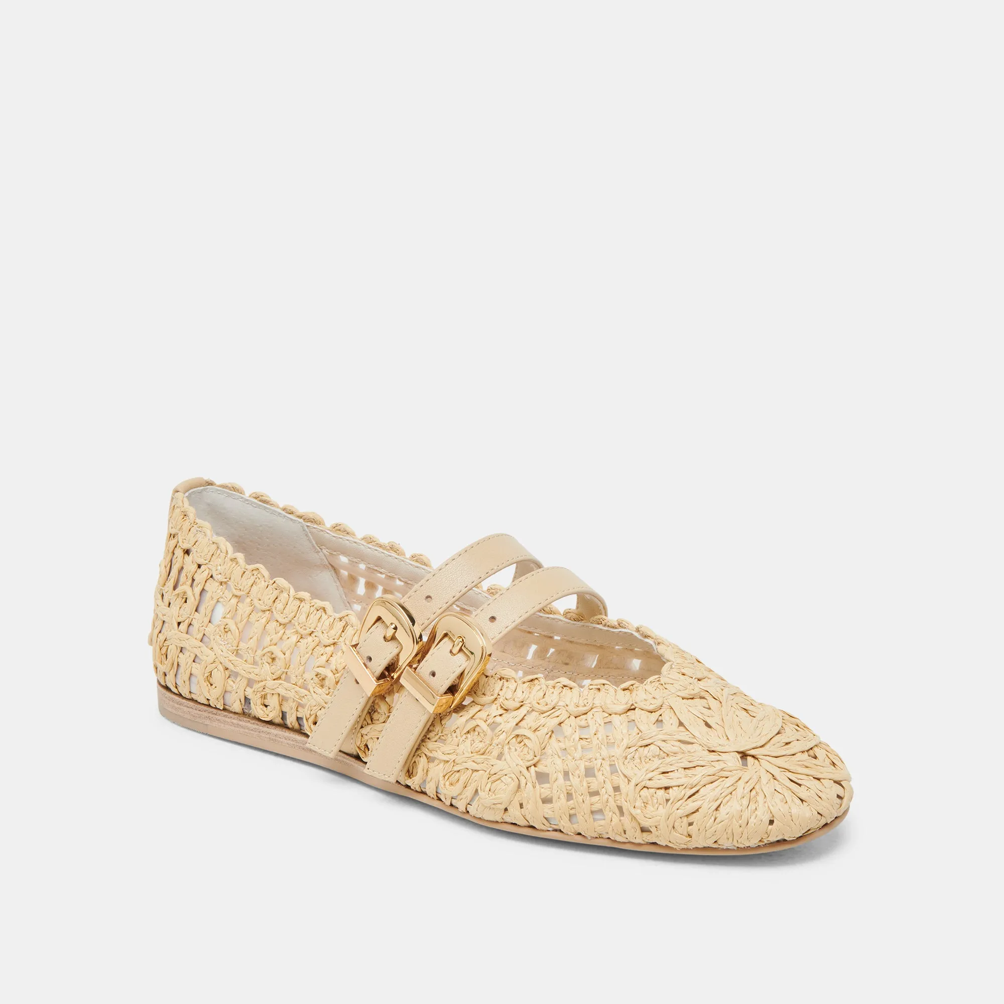 BAYLEE SUNFLOWER BALLET FLATS LT NATURAL MACRAME Field Walk Cliff Step