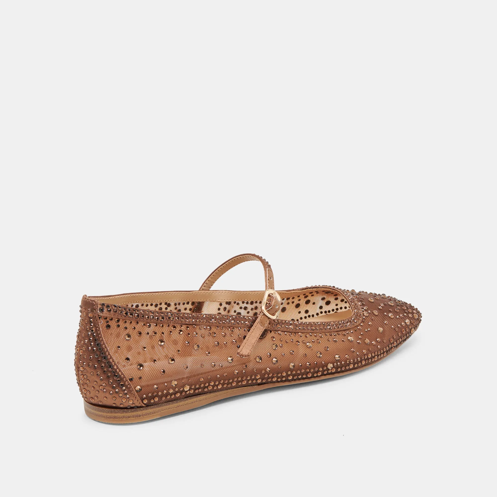 Study Walk REYES CRYSTAL BALLET FLATS MID BROWN MESH