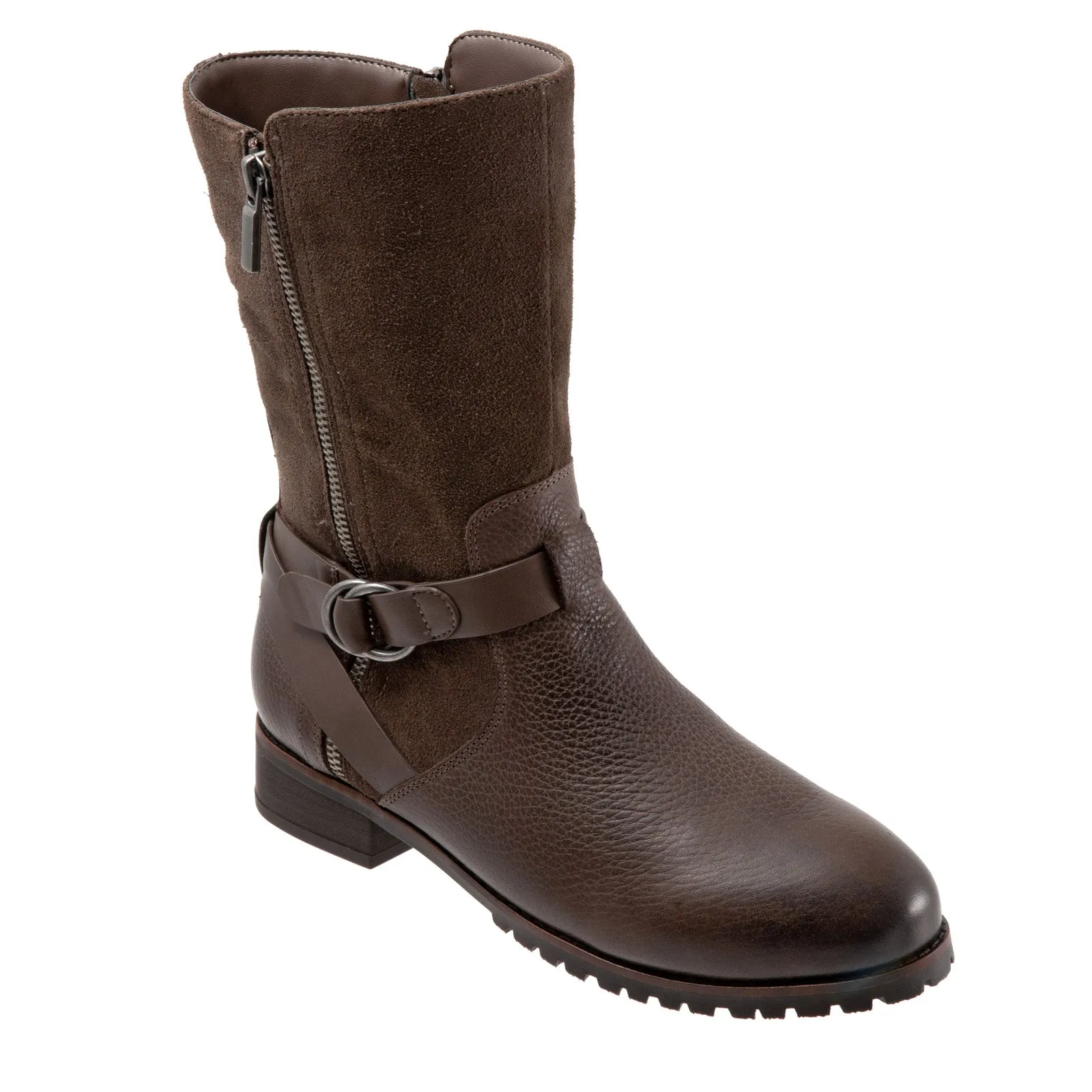 Softwalk Marlowe S1857-046 Womens Brown Narrow Leather Casual Dress Boots Sporty Vibe
