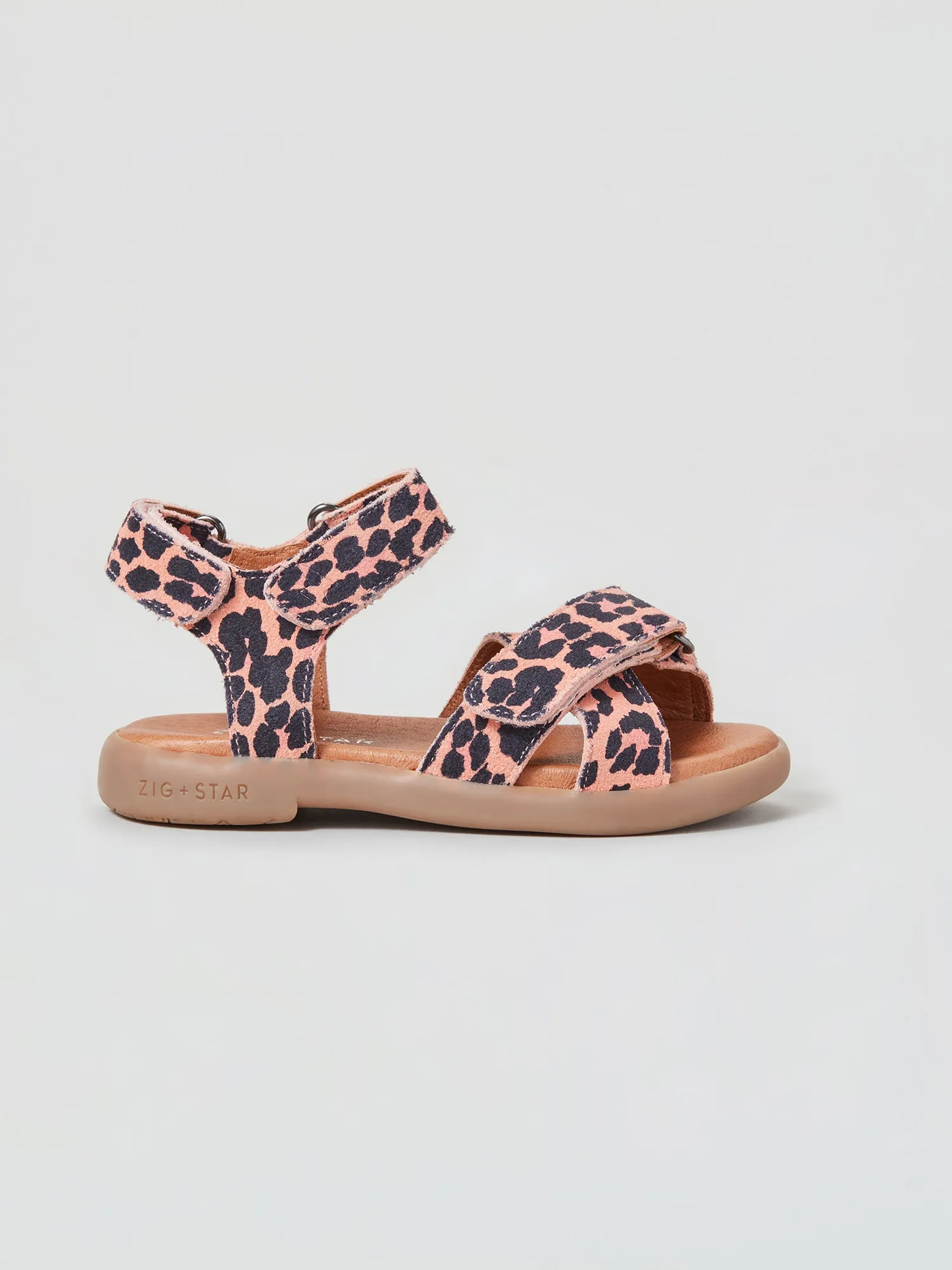 Rae Infant Cross-Strap Sandal Pink Animal Sun-Ready Flex form