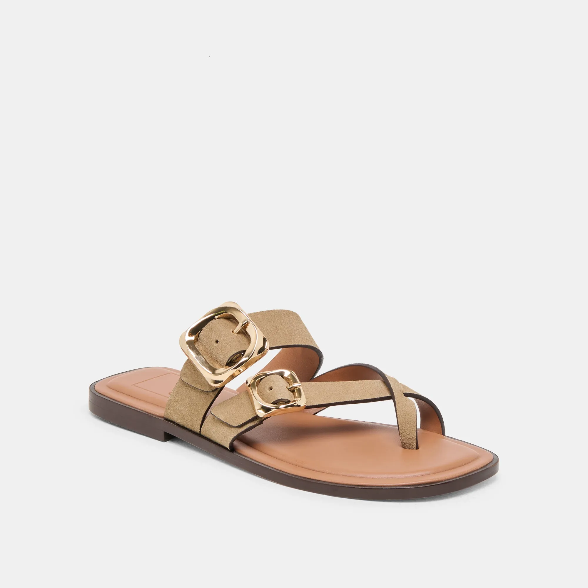 Flexible Build Leopard Touch SHORE SANDALS TAUPE SUEDE