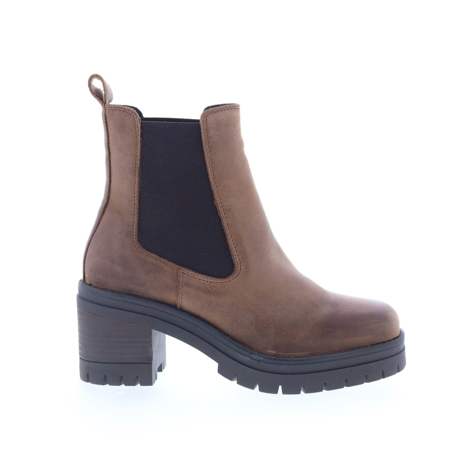 Hill Climb Weather Proof Miz Mooz Ritzy Womens Brown Leather Slip On Ankle & Booties Boots