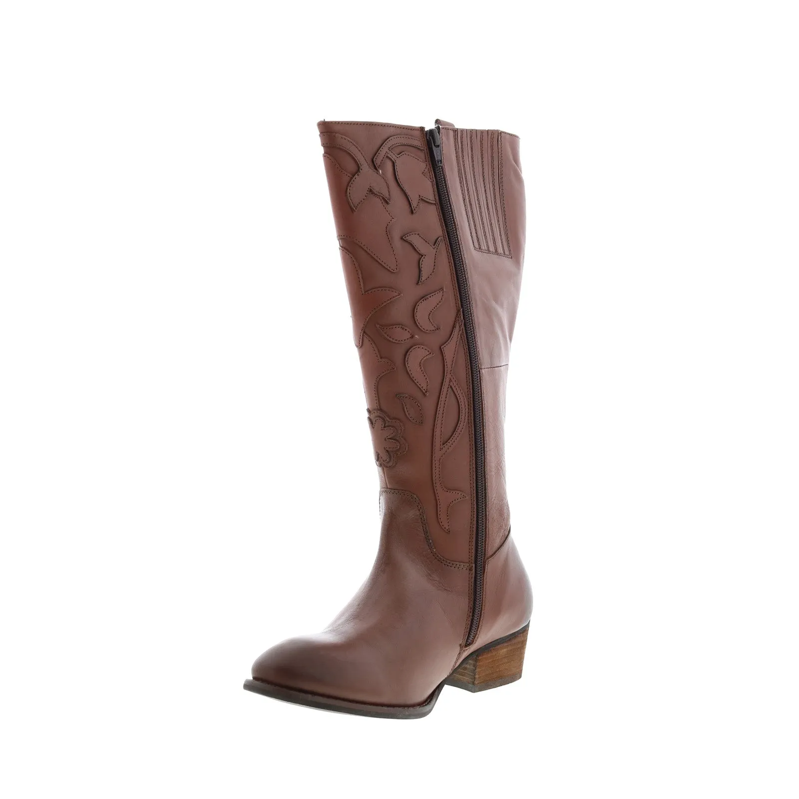 Roan by Bed Stu Ellia F858034 Womens Brown Leather Zipper Knee High Boots Lace-Up Style Farmer