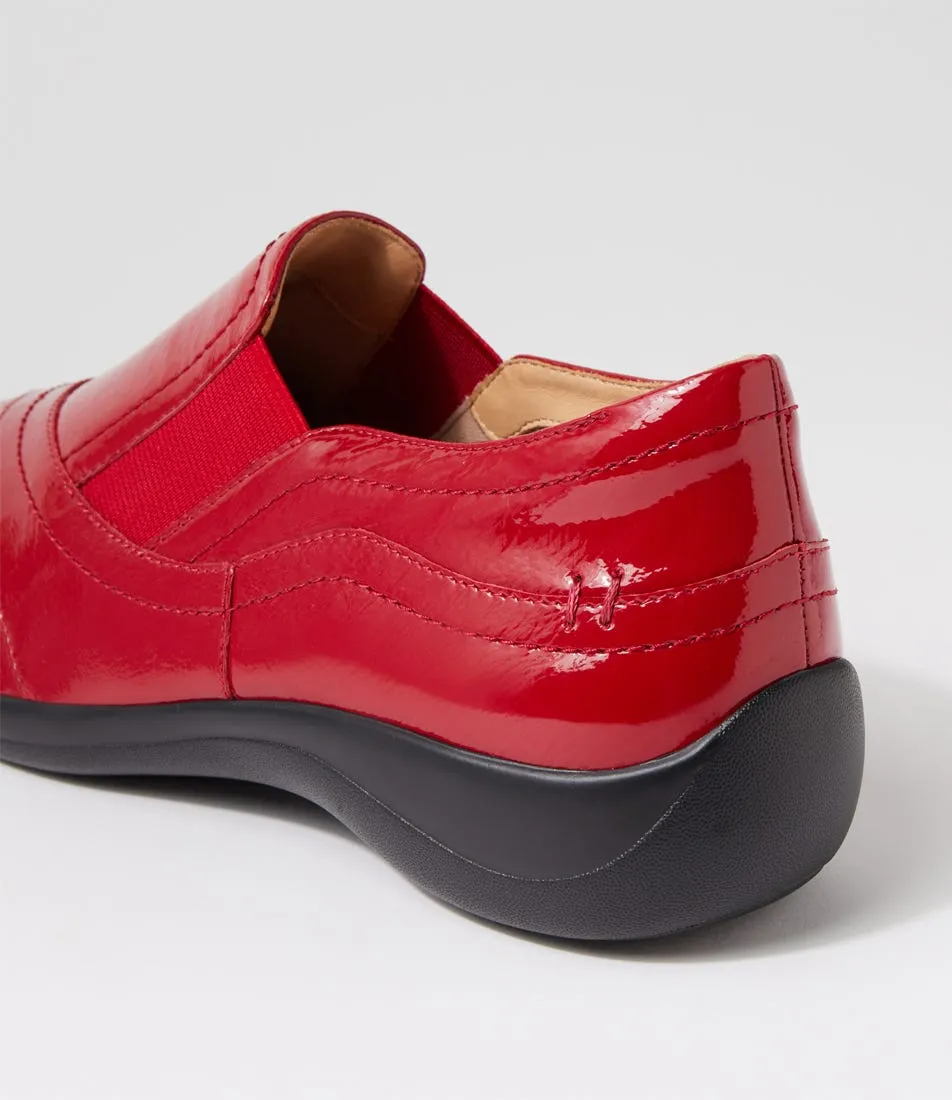 ZIERA JAVA DARK RED PATENT Comfort Step Shoes Comfy Comfort
