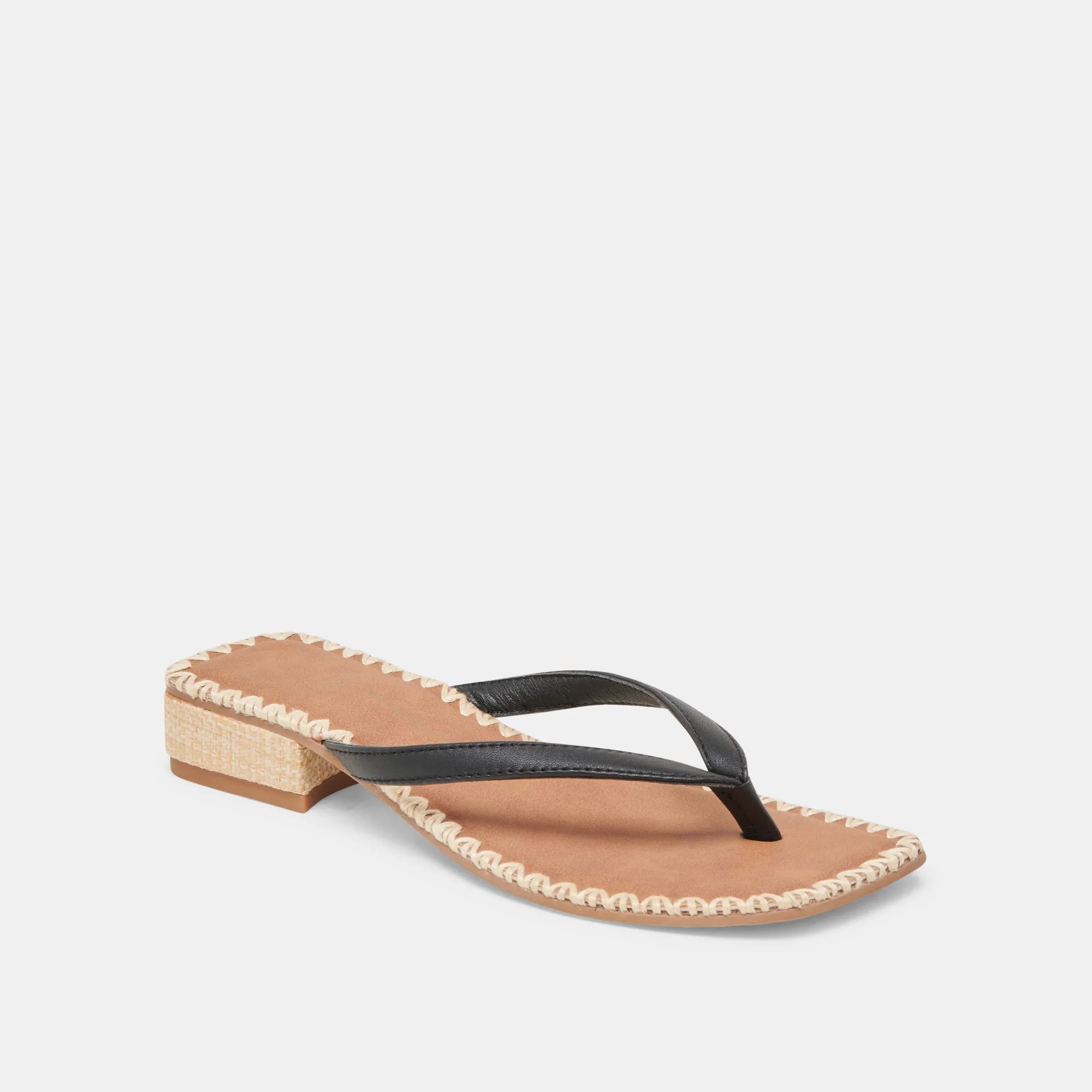 BARTY SANDALS BLACK LEATHER Slim Shape