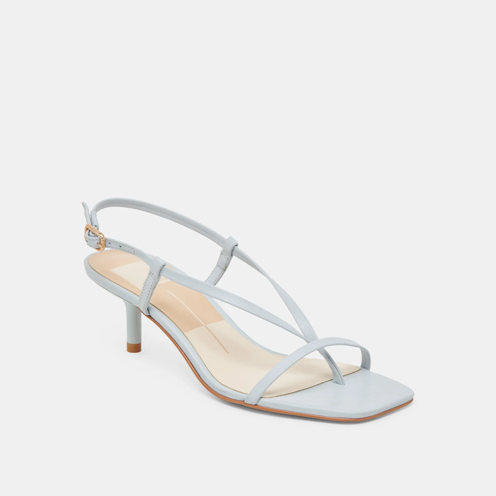 casual daily wear Casual Heels for Work LAURY HEELS ICE BLUE LEATHER