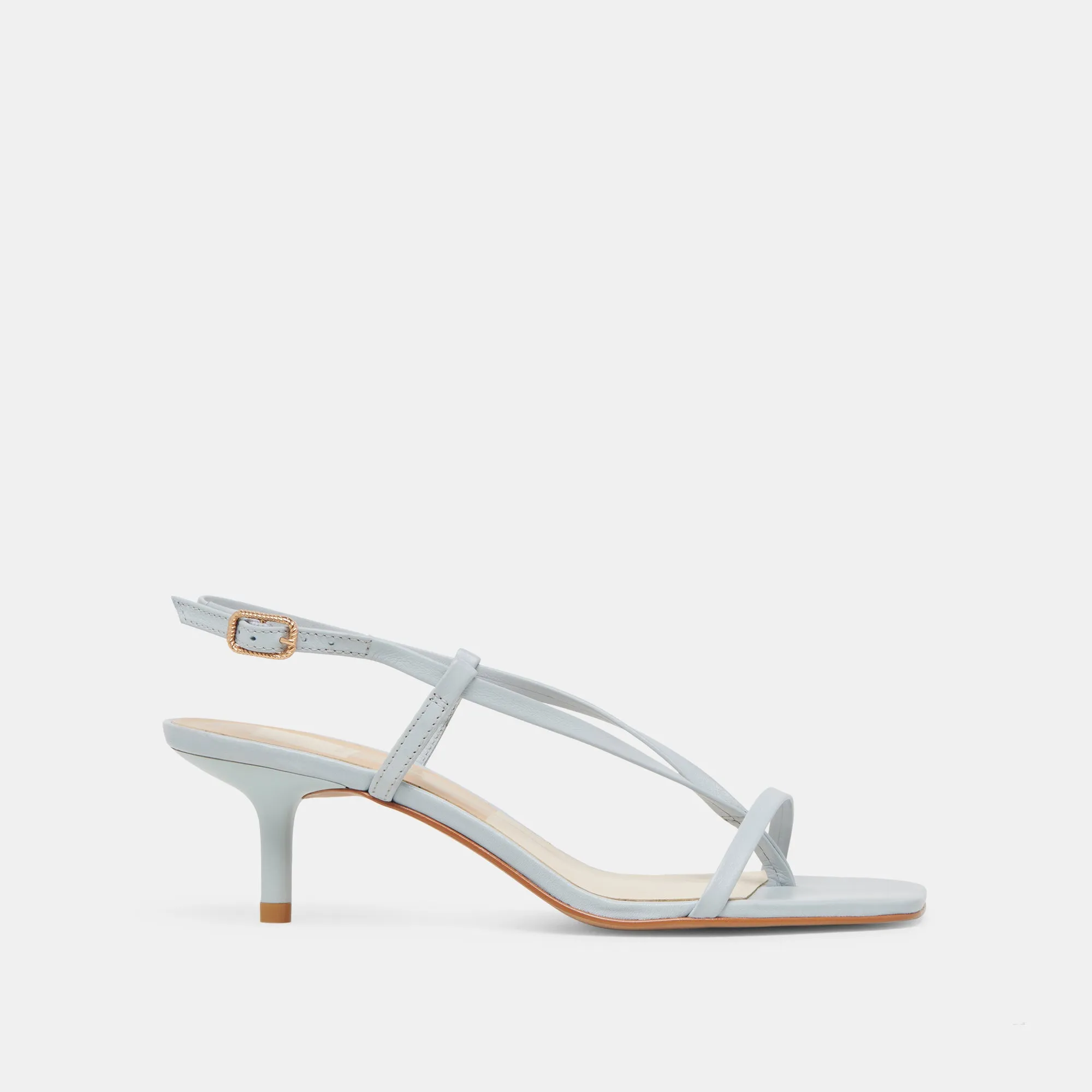 Elegant Slip-On Heels LAURY HEELS ICE BLUE LEATHER