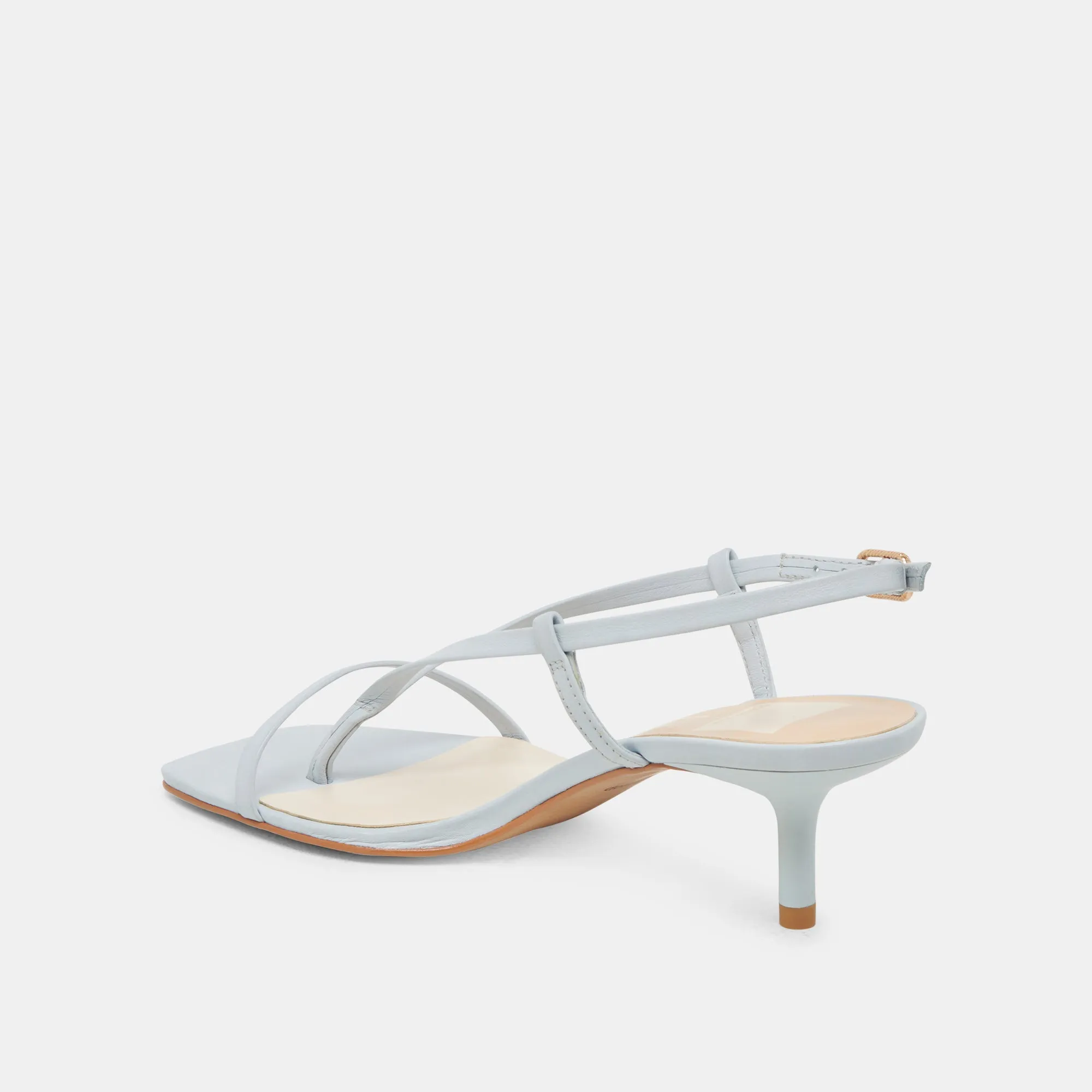 LAURY HEELS ICE BLUE LEATHER Bold Stilettos Comfortable Day Pumps