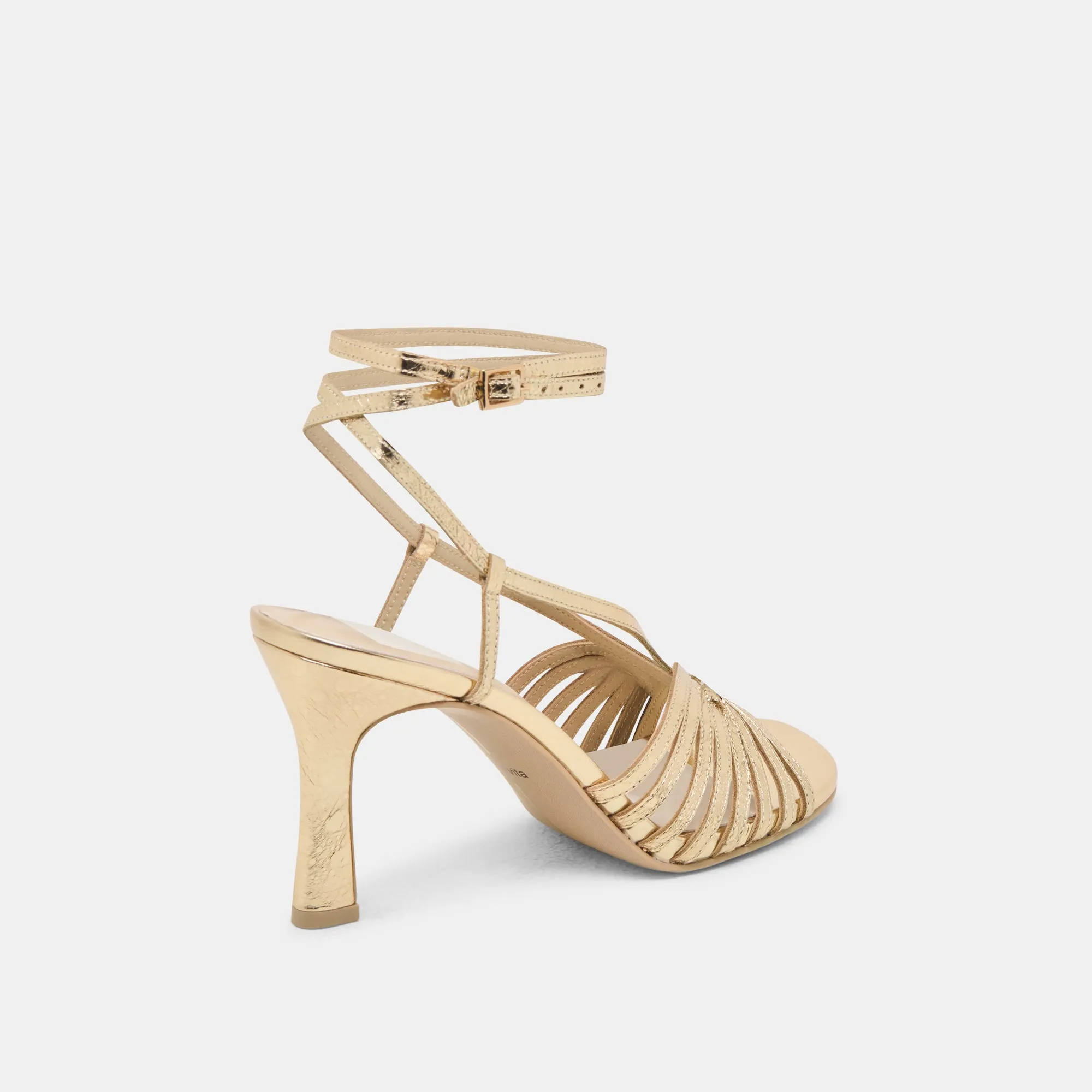 Textured Heels Lace Up NIVANA HEELS GOLD DISTRESSED LEATHER