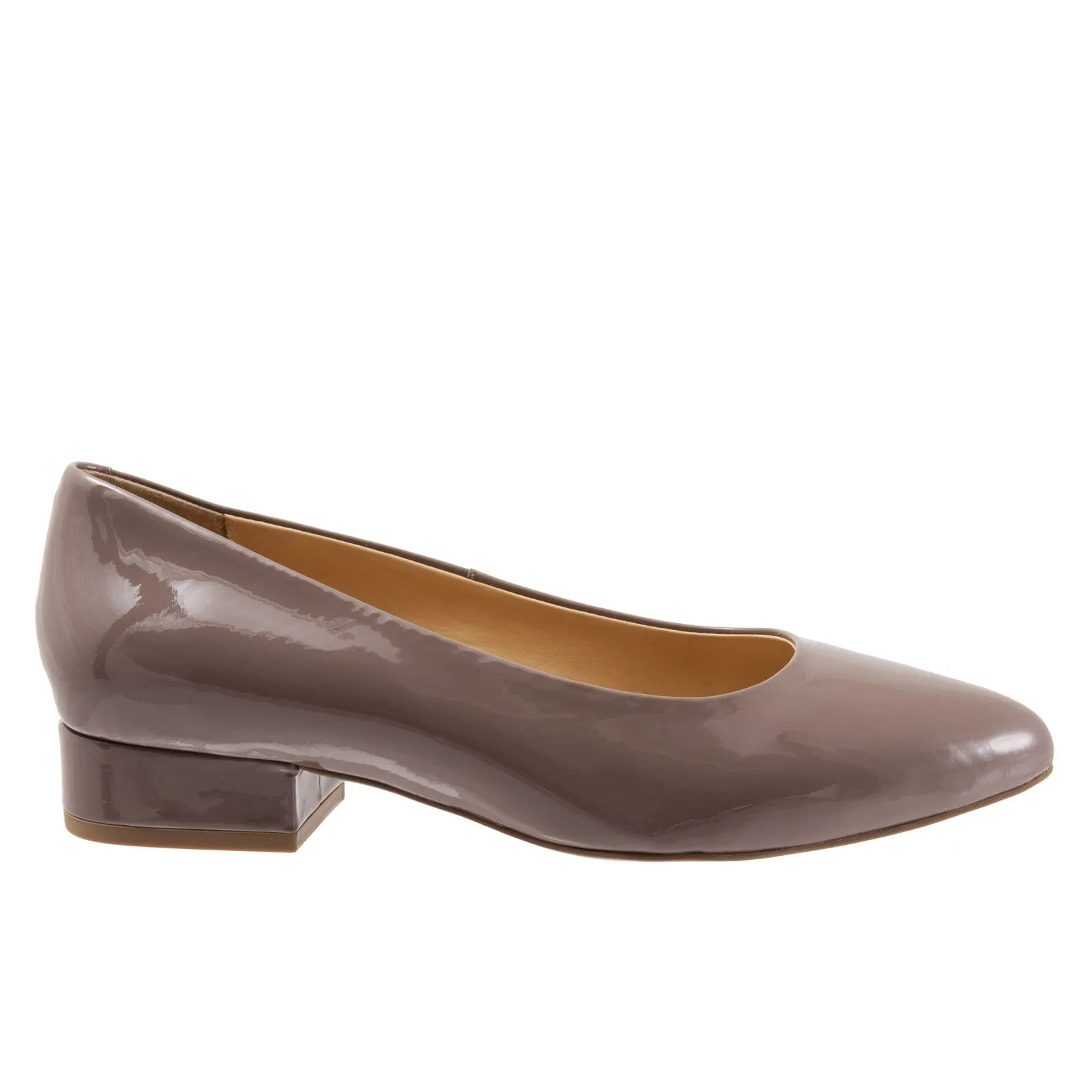 Mid Top Trotters Jewel T2126-118 Womens Brown Leather Slip On Pumps Heels Shoes