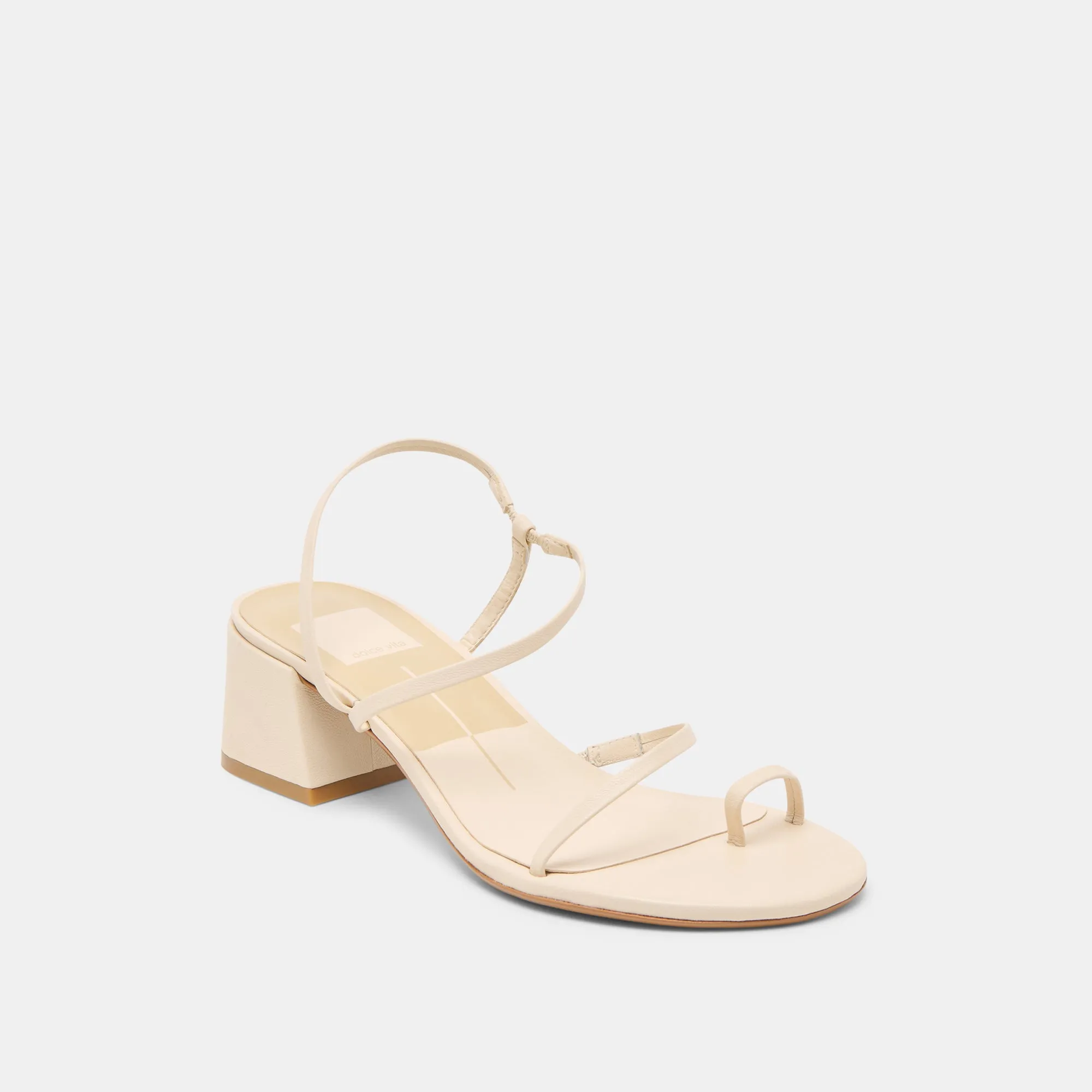 TRINI HEELS CREME LEATHER Every Step Bow Charm