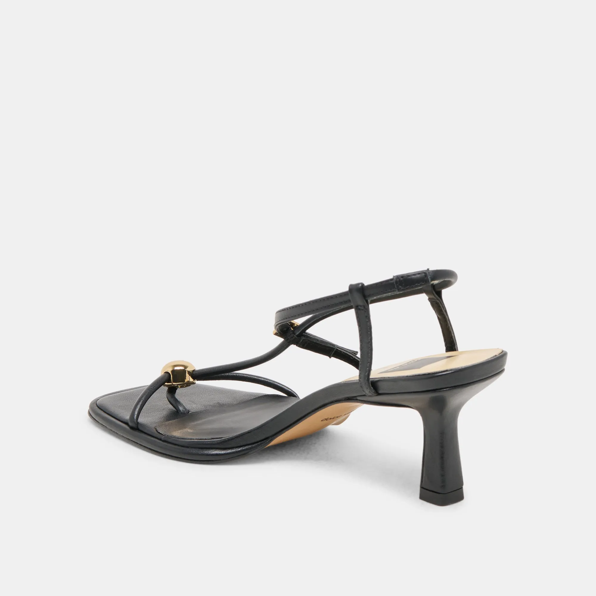 Breathable mesh MYLEE HEELS BLACK LEATHER
