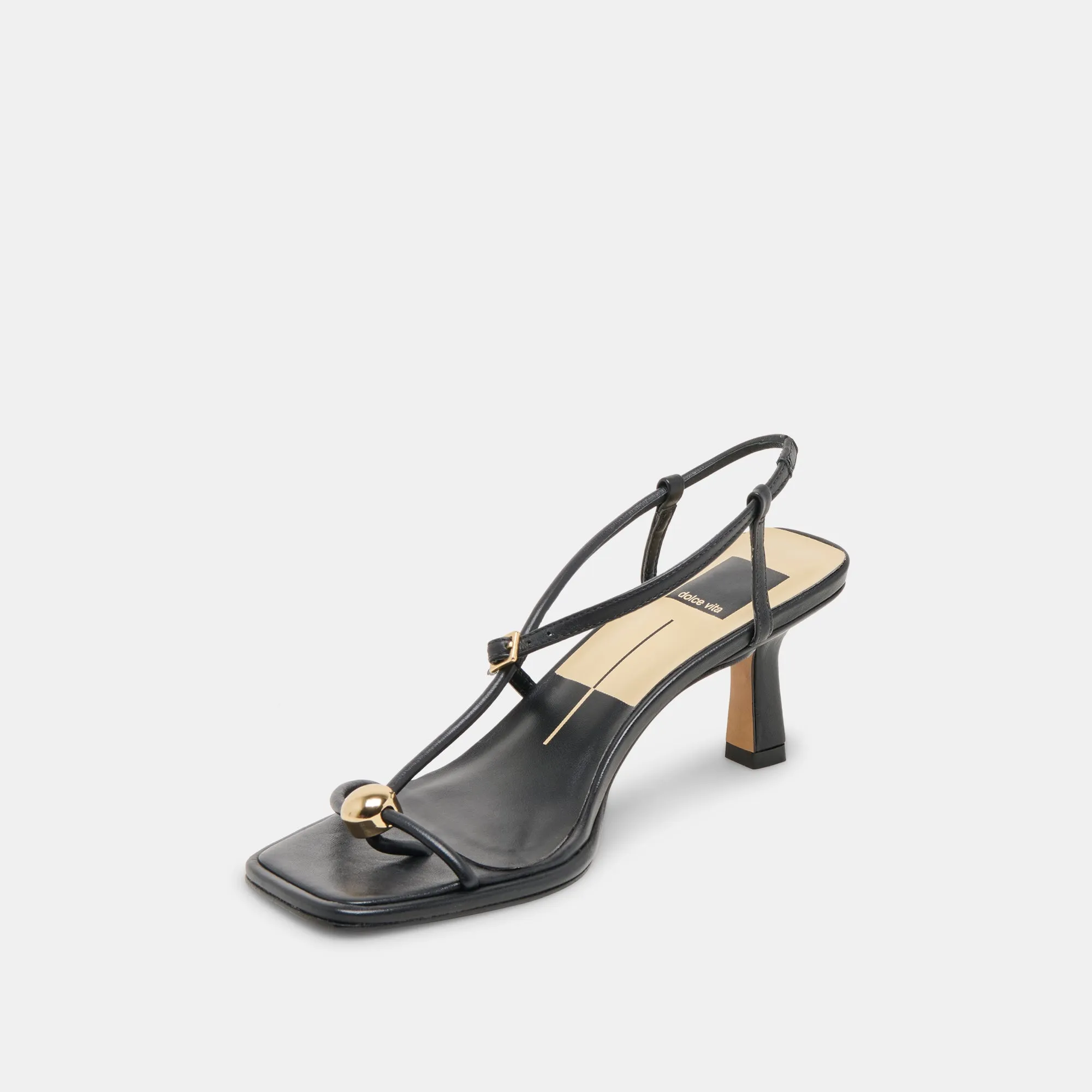 MYLEE HEELS BLACK LEATHER Classic Wedding Heels High Top