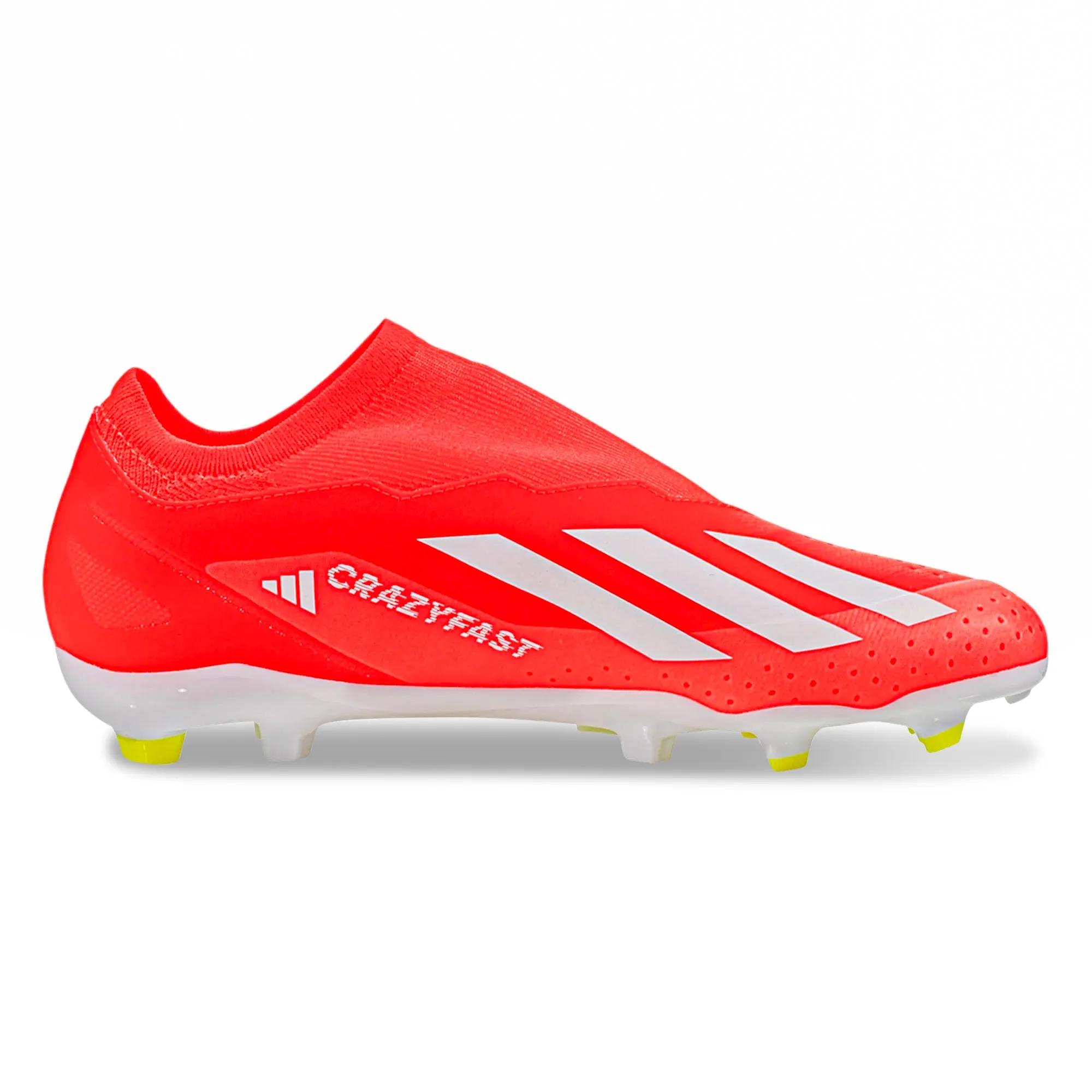 Injury prevention Dual Density adidas X Crazyfast League LL FG Soccer Cleats (Solar Red/White/Solar Yellow)
