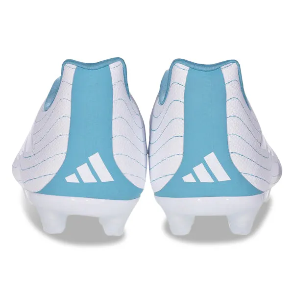 Elite performance Adidas Copa Pure.3 Firm Ground Soccer Cleats (White/Grey Two/Preloved Blue)