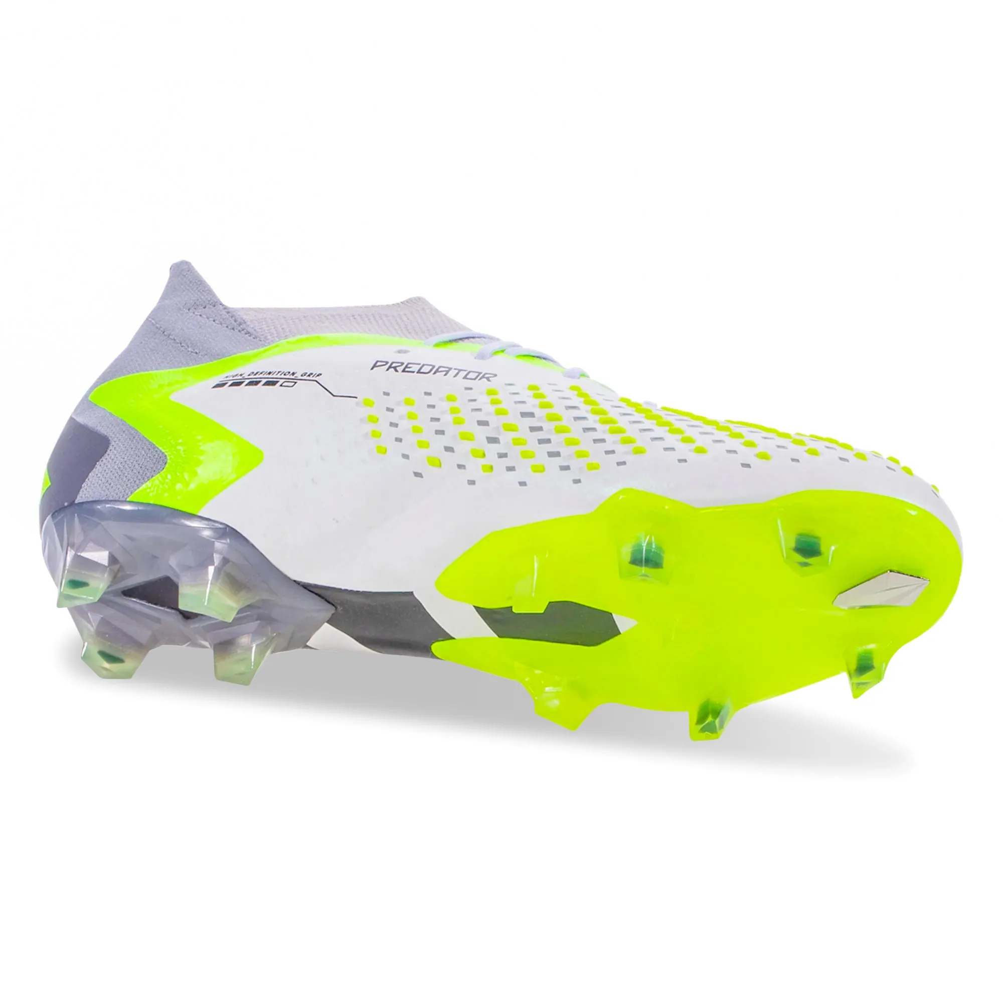 adidas Predator Accuracy.1 Firm Ground Soccer Cleats (White/Core Black/Lucid Lemon) Flat Laces Game Strategy