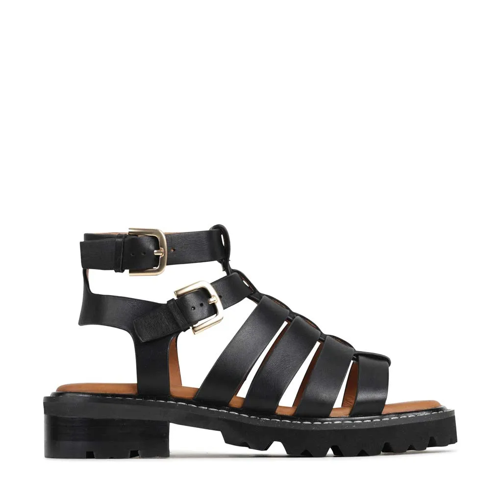 interesting suede - type GIZELLE LEATHER FISHERMAN SANDALS