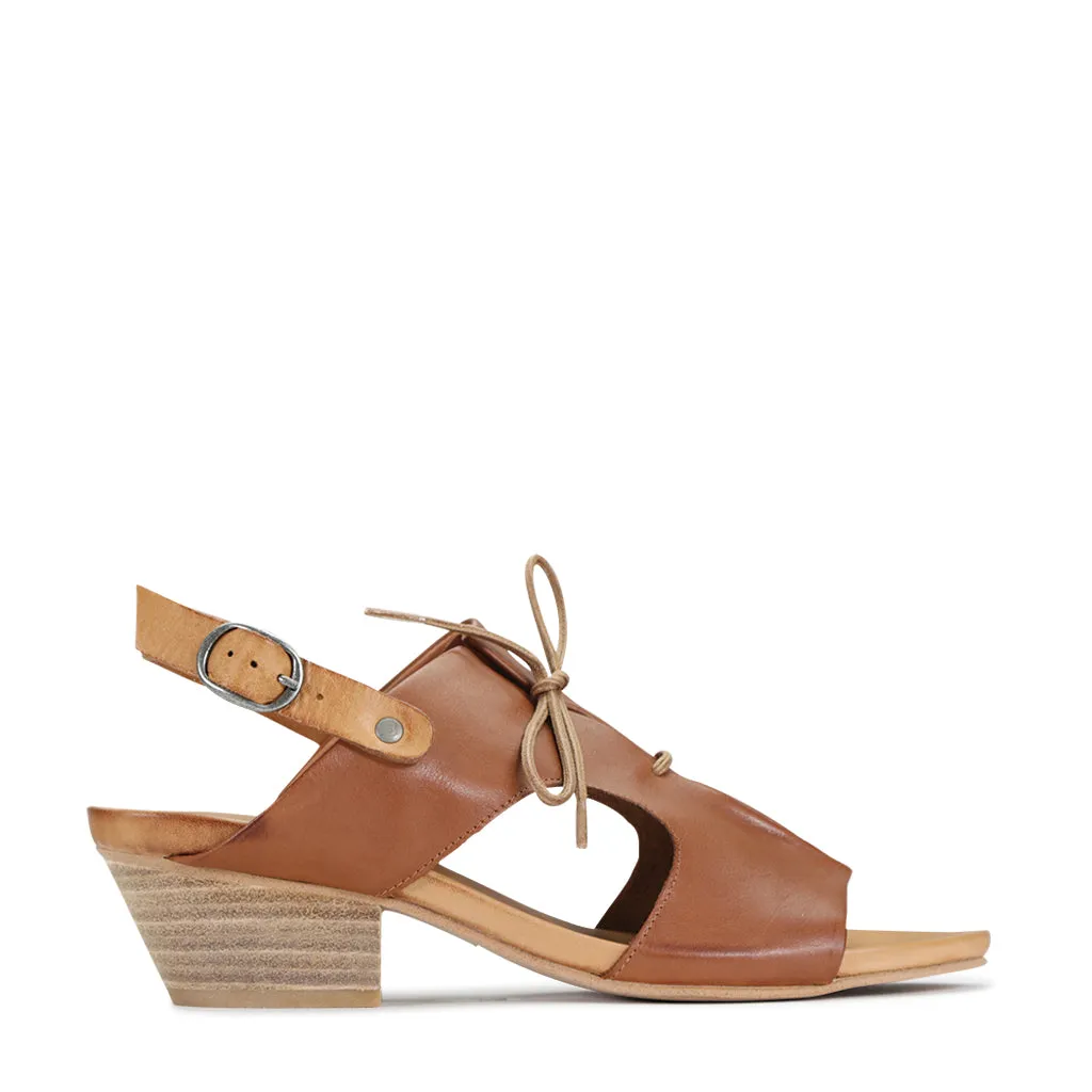 Volleyball Brown CUBIT LEATHER HEEL SANDALS