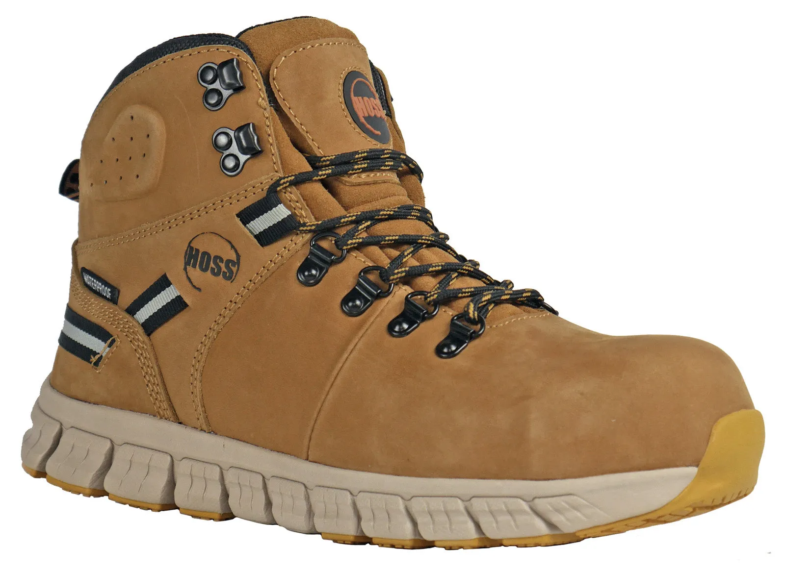 Comfort Grip Hoss Ticker Composite Toe Waterproof 60877 Mens Brown Wide Nubuck Work Boots