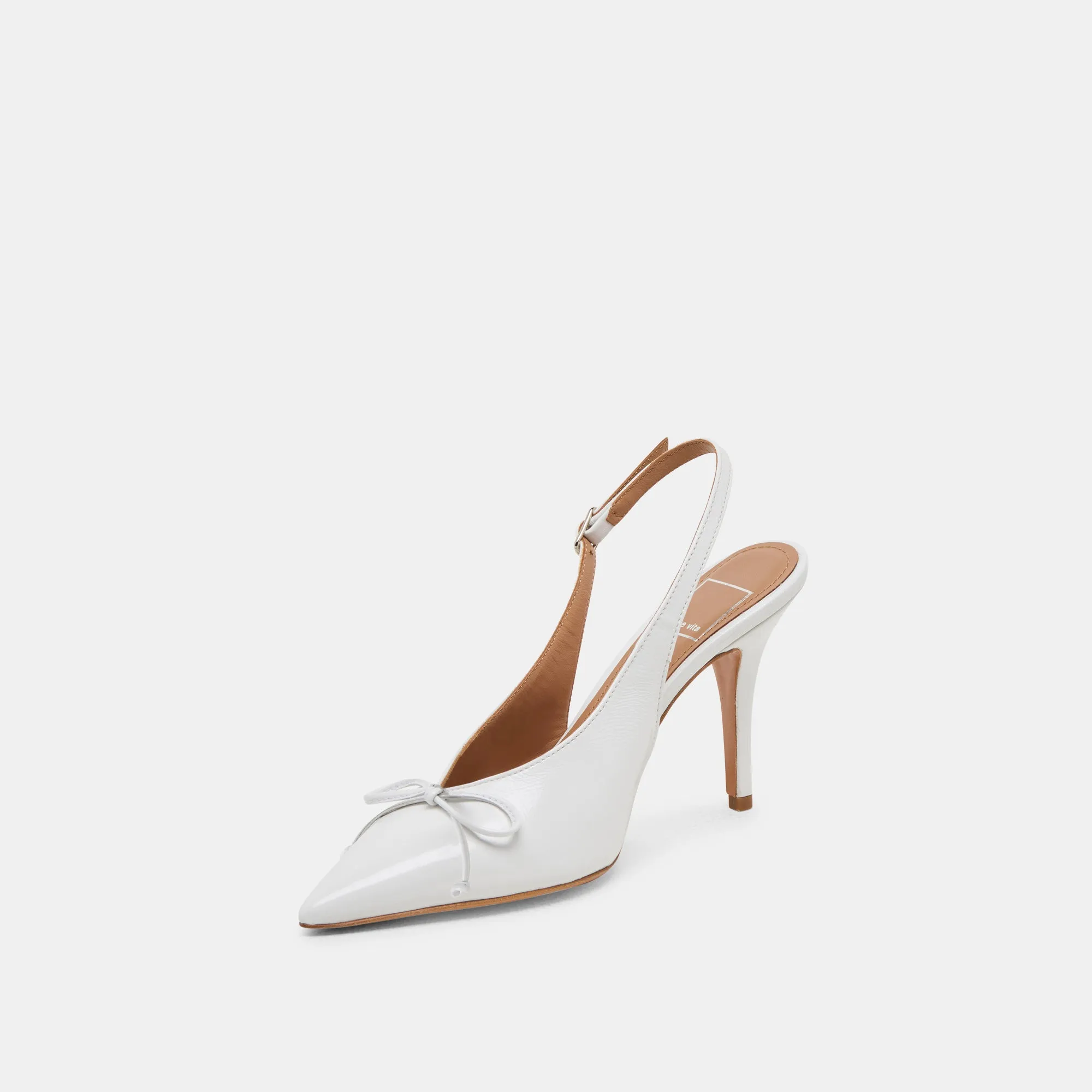 Dainty Heels GEENA HEELS WHITE LEATHER