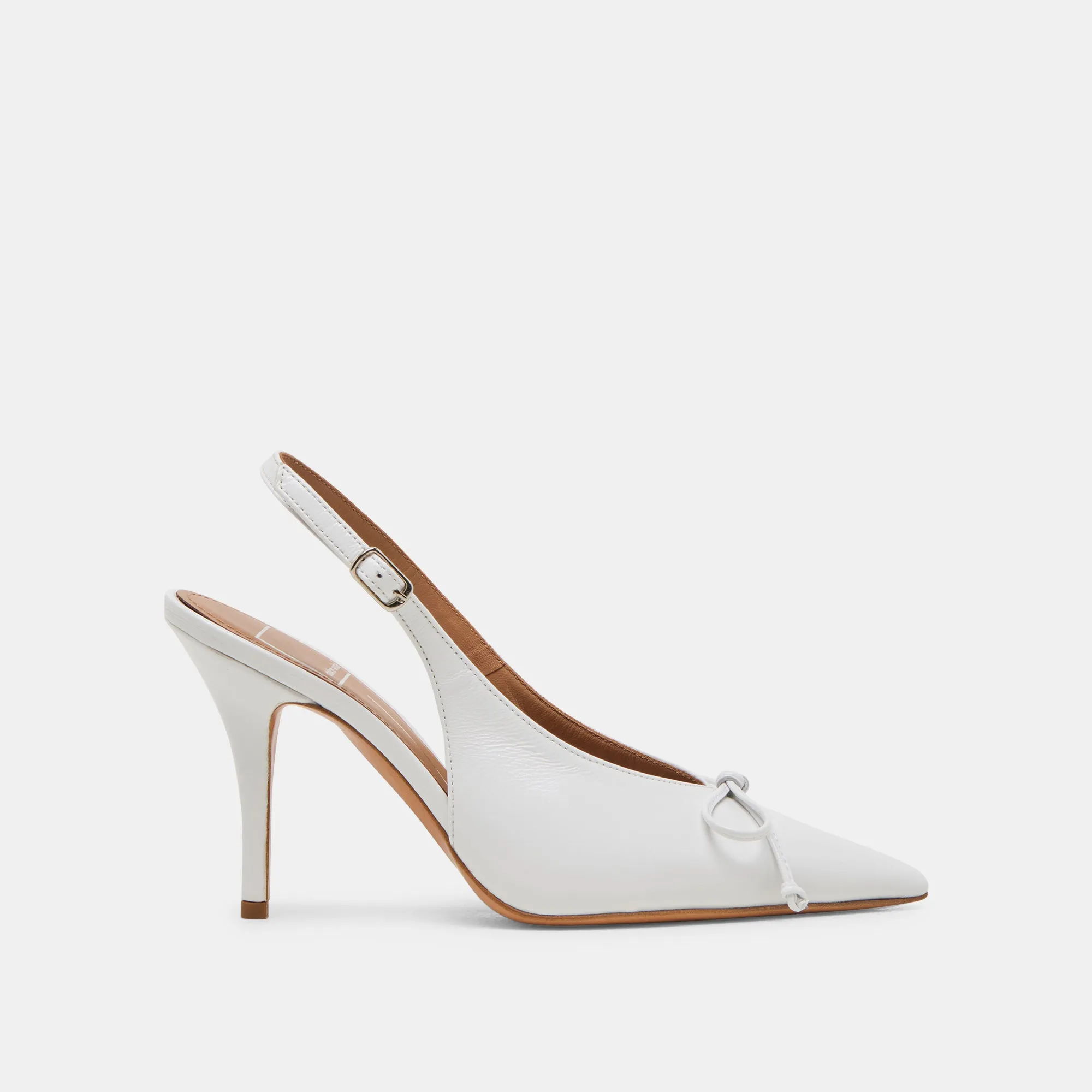 GEENA HEELS WHITE LEATHER Bridal Pumps Foot Protection