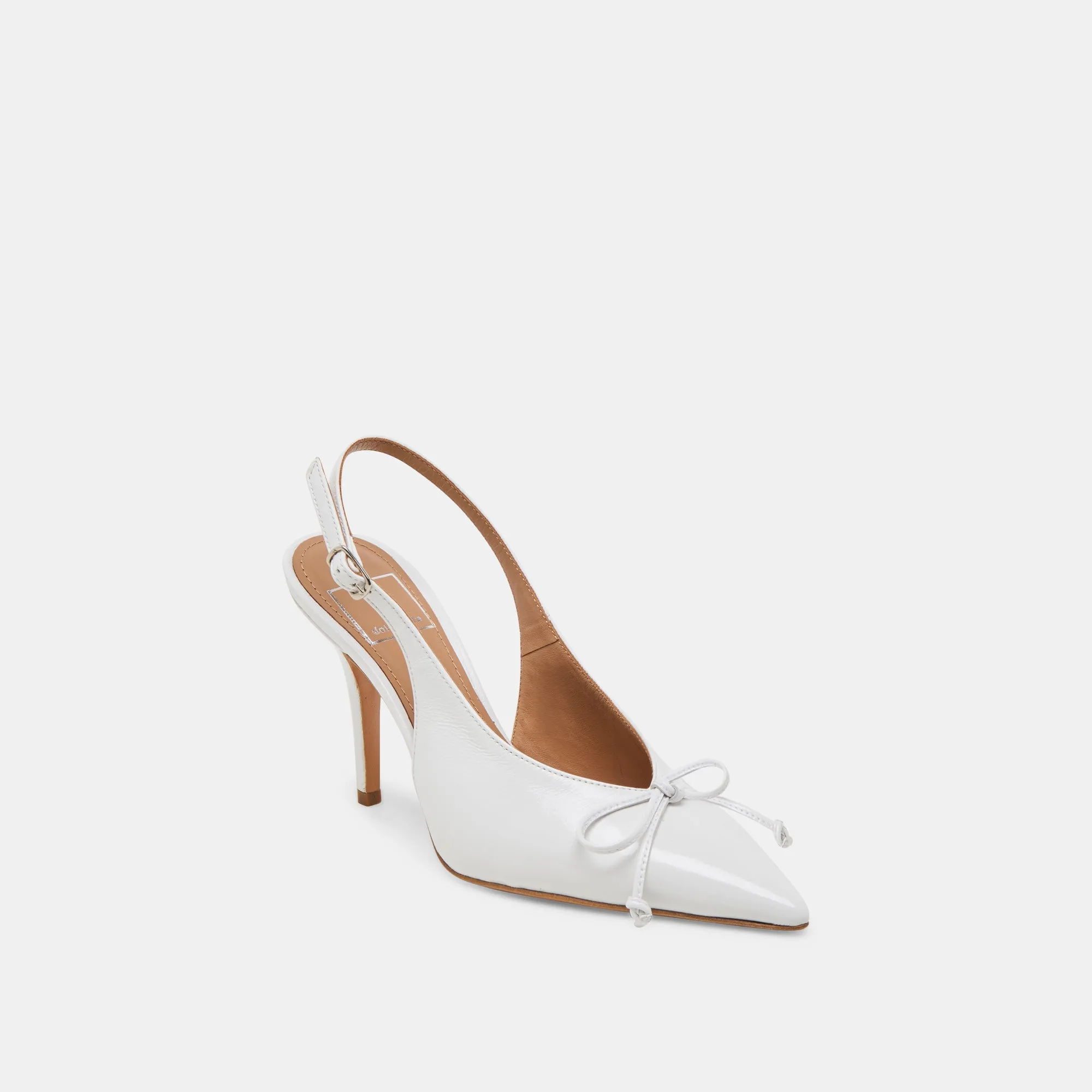 GEENA HEELS WHITE LEATHER Lightweight Upper Cozy Heels