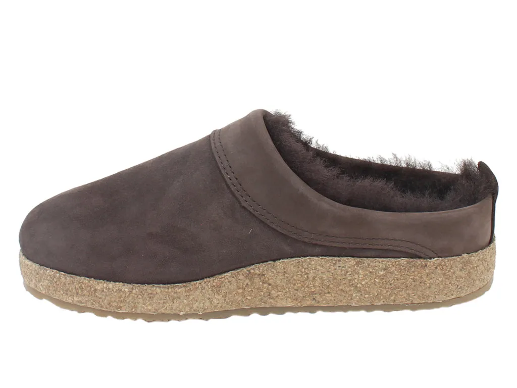 Slip Fit Anti blister Haflinger Clogs Sheepskin Snowbird Brown