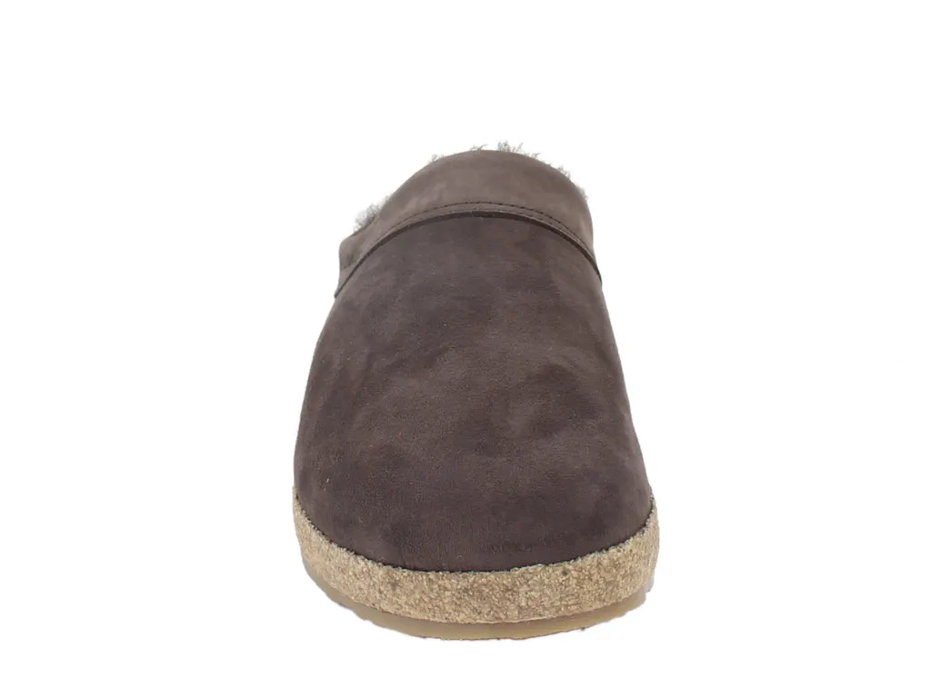 Comfort Slip Trendy Design Haflinger Clogs Sheepskin Snowbird Brown