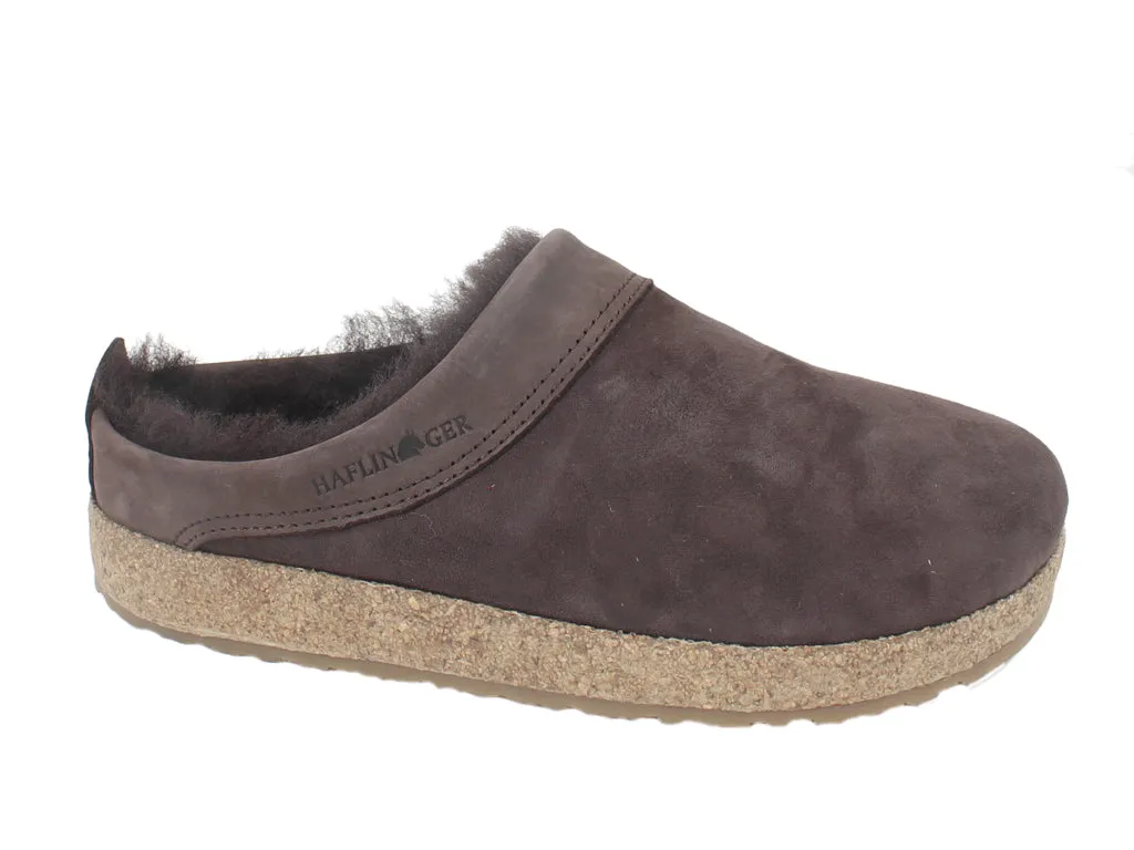 Haflinger Clogs Sheepskin Snowbird Brown Soft Soles