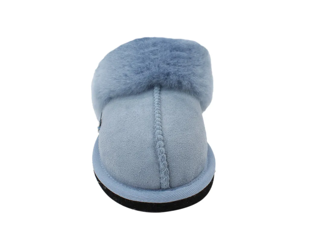 King Walk Haflinger Sheepskin Slippers North Star Blue