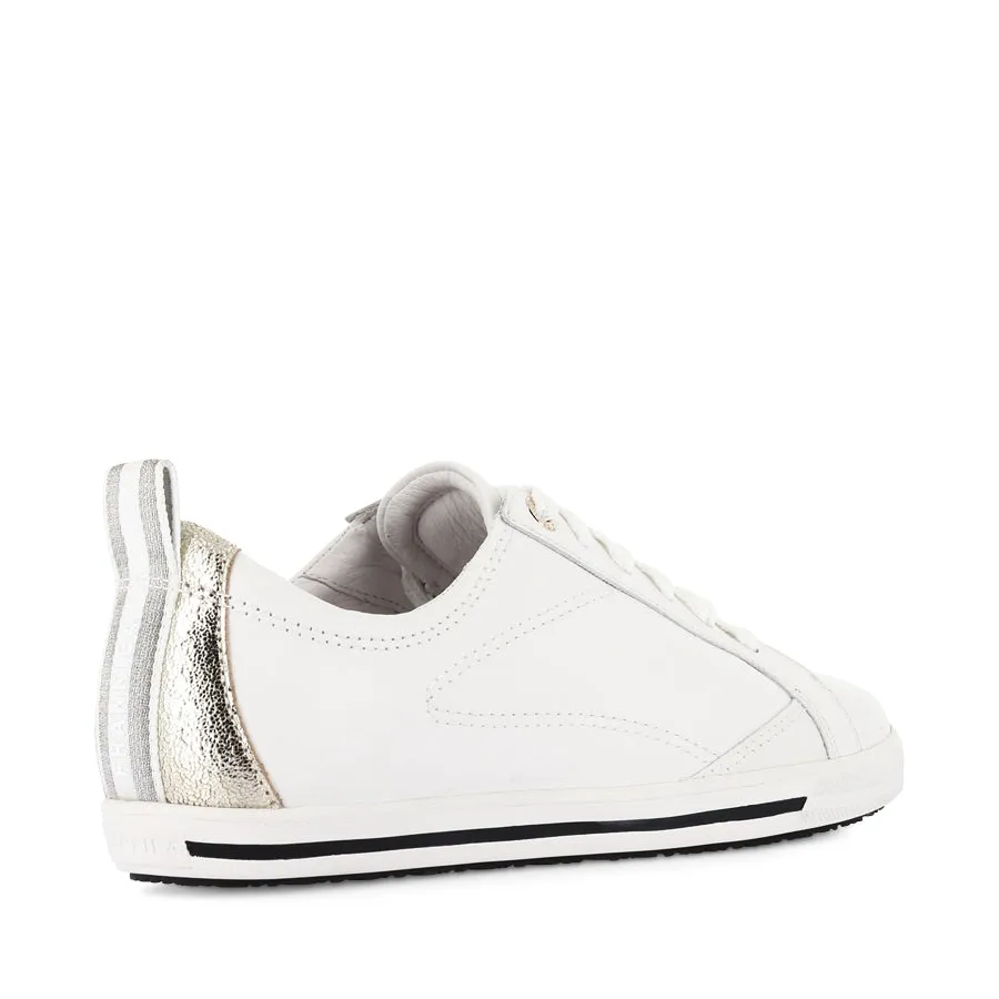 No-Slip Grip Cool in summer ASHER - WHITE/GOLD LEATHER