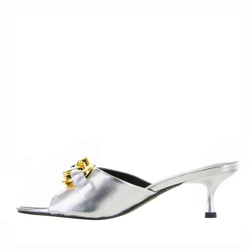 TAMARA LONDON BRIAR SILVER Holiday Heels Bridal Shoes with Embellishments