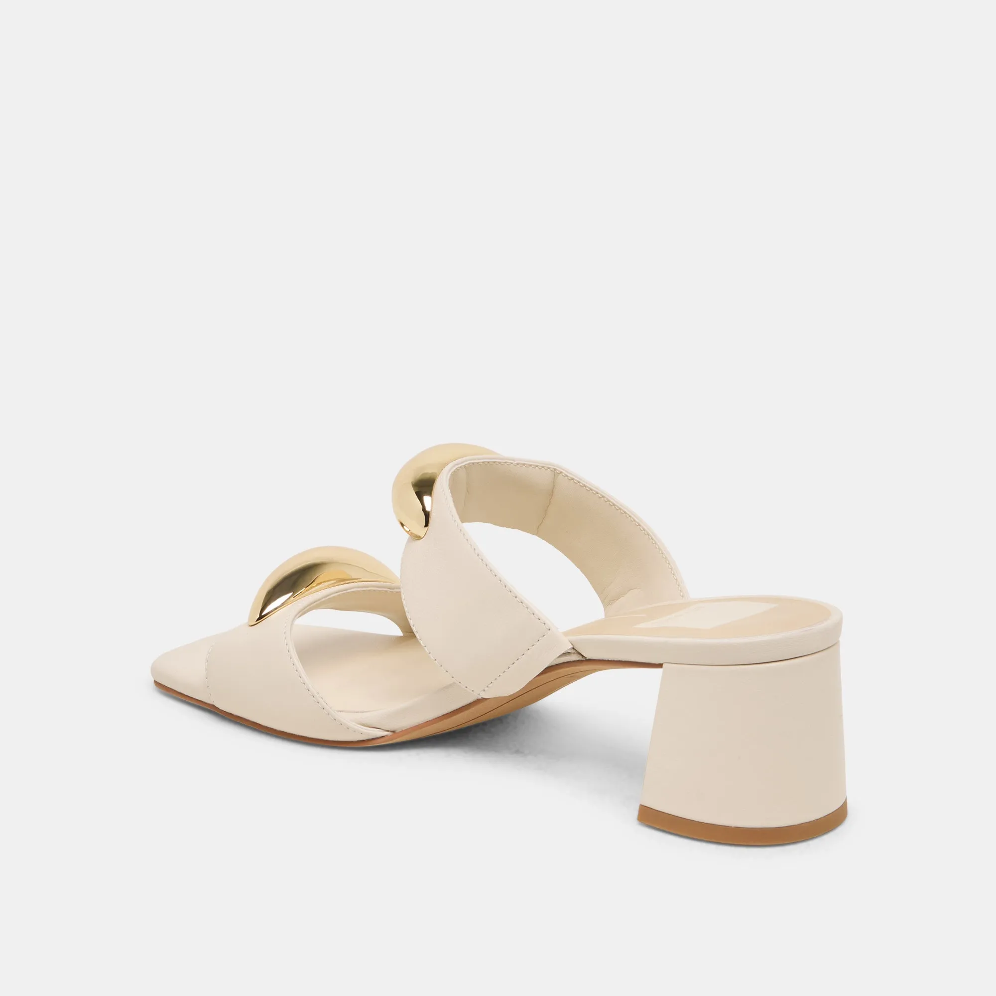 casual daily wear Floral Design Heels BARNET HEELS BONE LEATHER