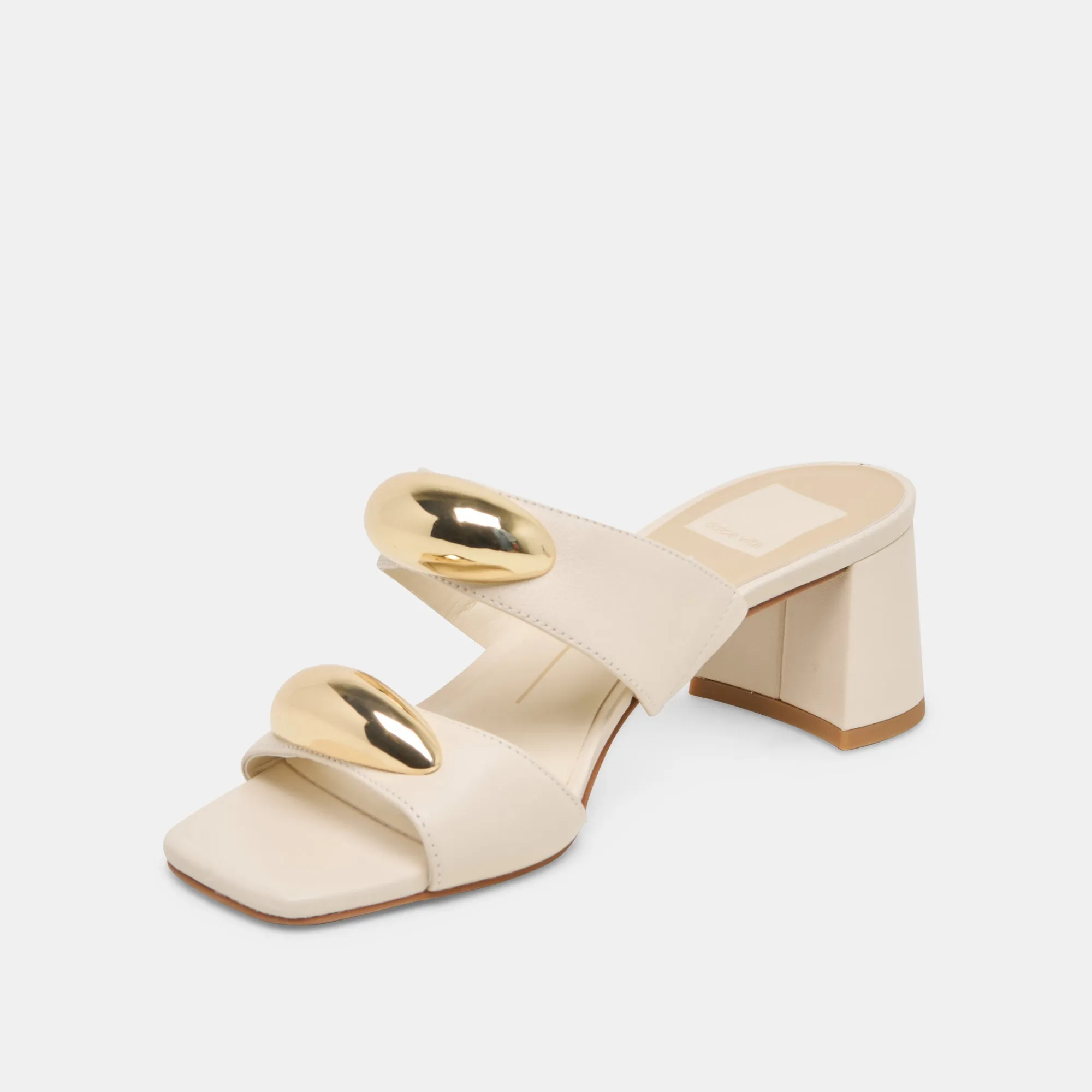 BARNET HEELS BONE LEATHER High Heel Sandals for Weddings Slip Resistant